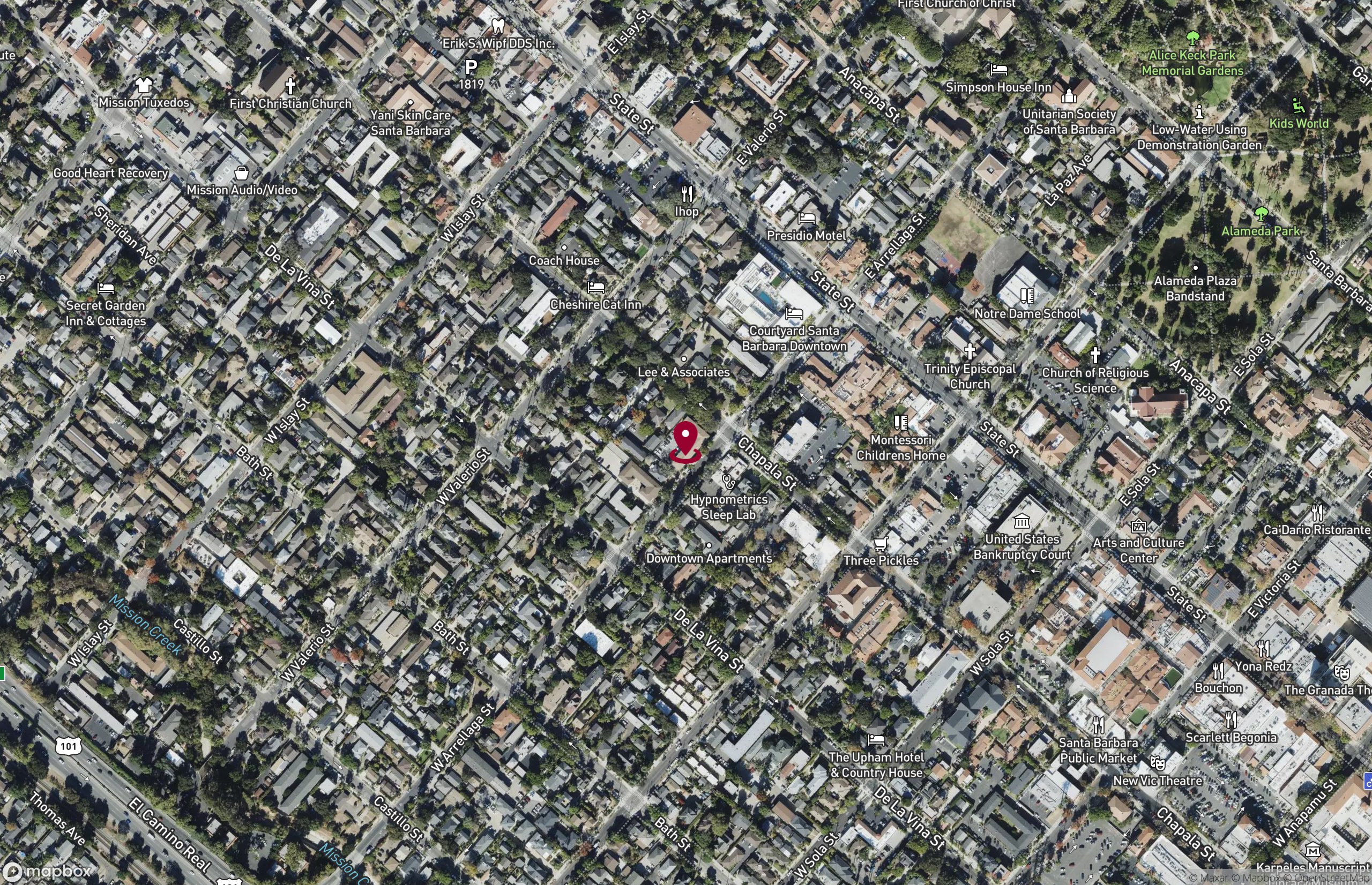 Map Office Property for Rent - 1607 Chapala St, Santa Barbara, California, 93101 (8)