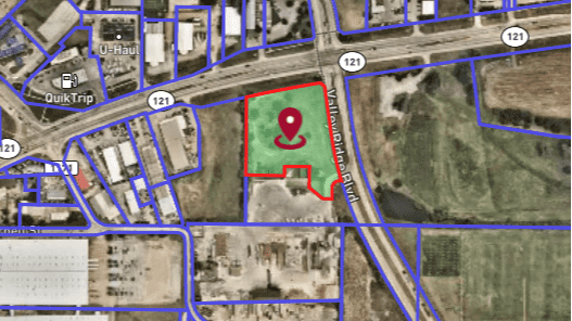 , Aerial Photo - undefined Land for Sale - SWQ of Business 121 & E Valley Ridge Blvd, Lewisville, Texas, 75057 (1)