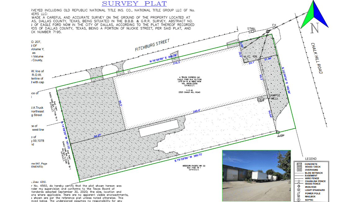 2323 Chalk Hill Rd, Photo - 2323 Chalk Hill Survey Plat Industrial Property for Lease - 2323 Chalk Hill Rd, Dallas, Texas, 75212 (3)
