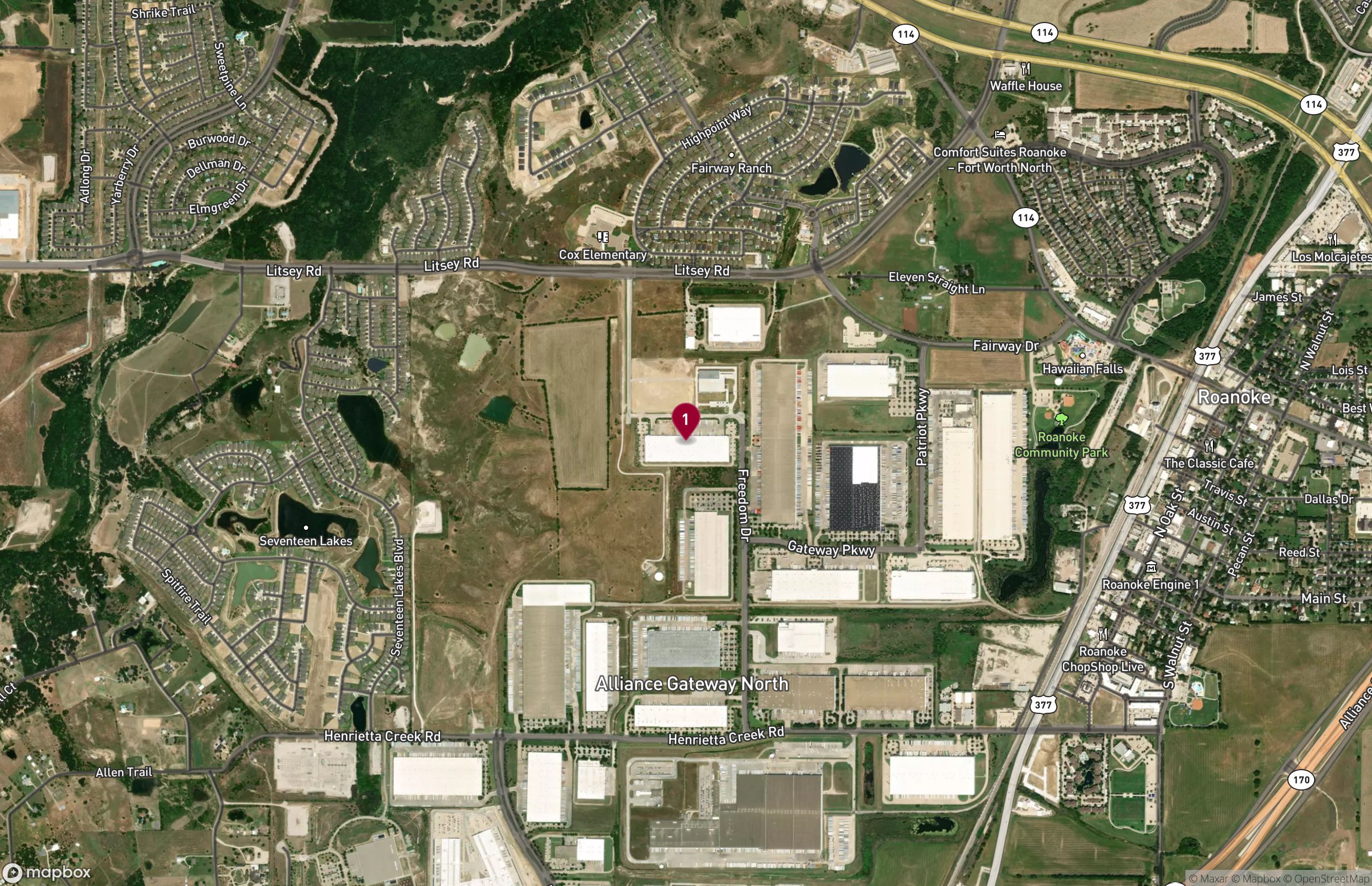 Map Industrial Property for Lease - 1051 Republic Dr, Roanoke, Texas, 76262 (8)