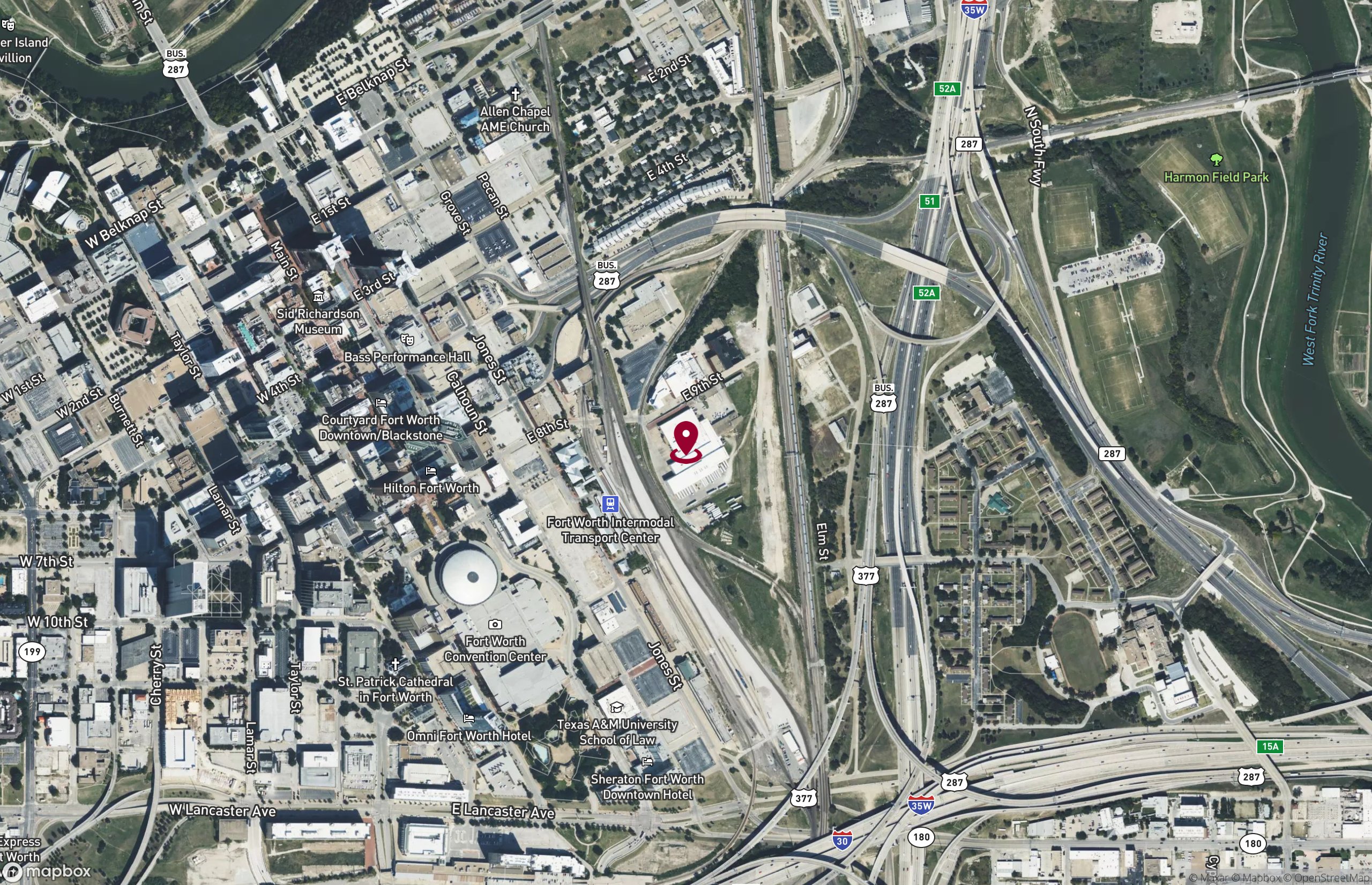 Map Industrial Property for Lease - 600 E 9th St, Fort Worth, Texas, 76102-5500 (3)