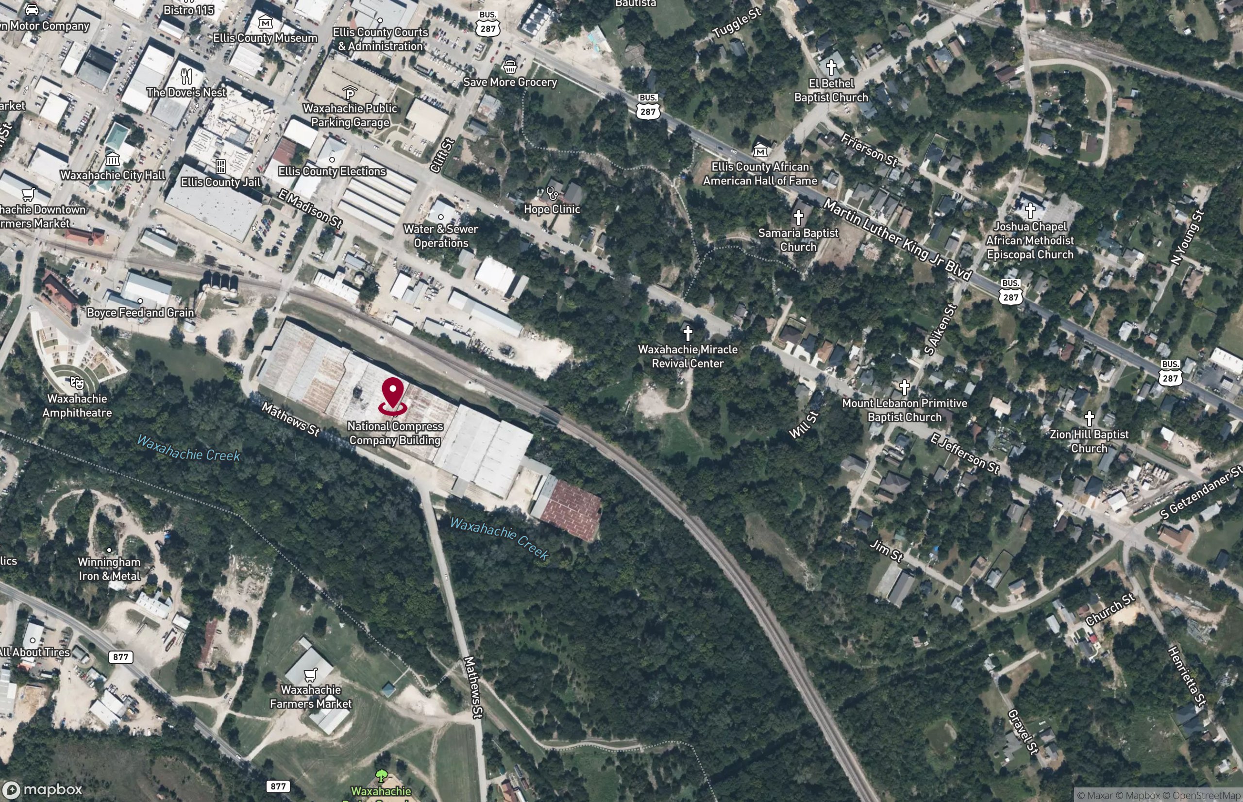 Map Industrial Property for Lease - 415 S Flat St, Waxahachie, Texas, 75165-3767 (2)