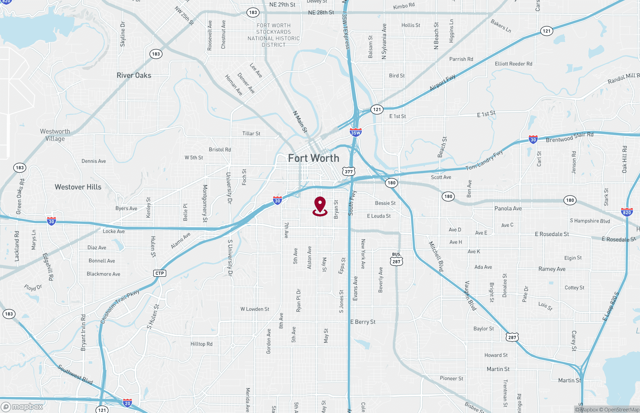 Map Industrial Property for Lease - 500 S Jennings Ave, Fort Worth, Texas, 76104 (2)