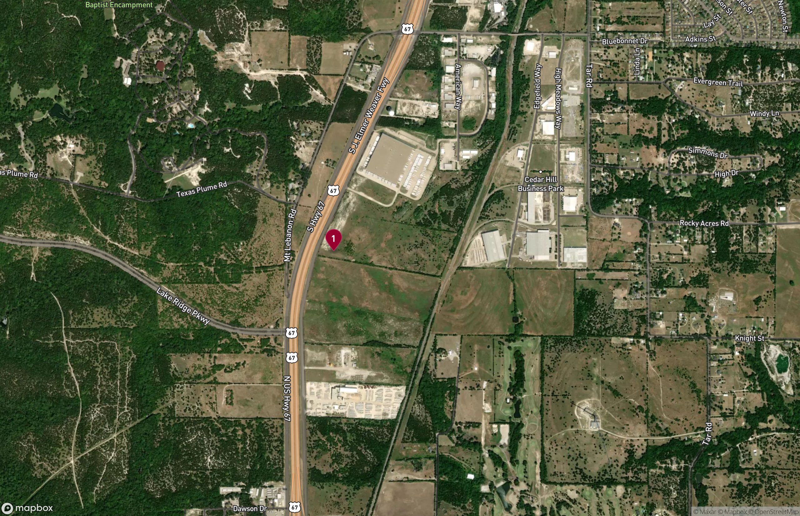 Map Industrial Property for Lease - 1750 S J Elmer Freeway, Cedar Hill, Texas, 75104-3621 (2)