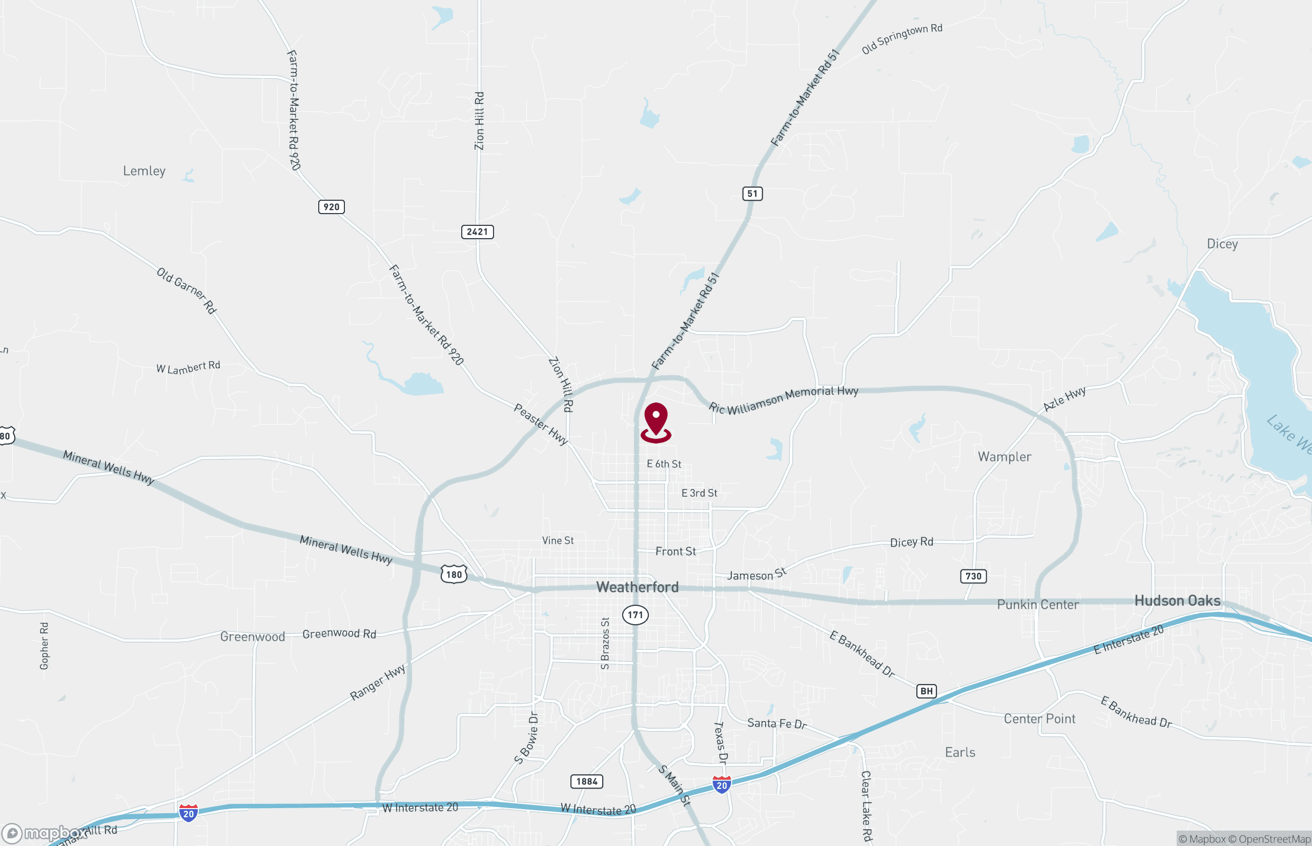 Map Industrial Property for Lease - 1806 N Main St, Weatherford, Texas, 76085 (2)