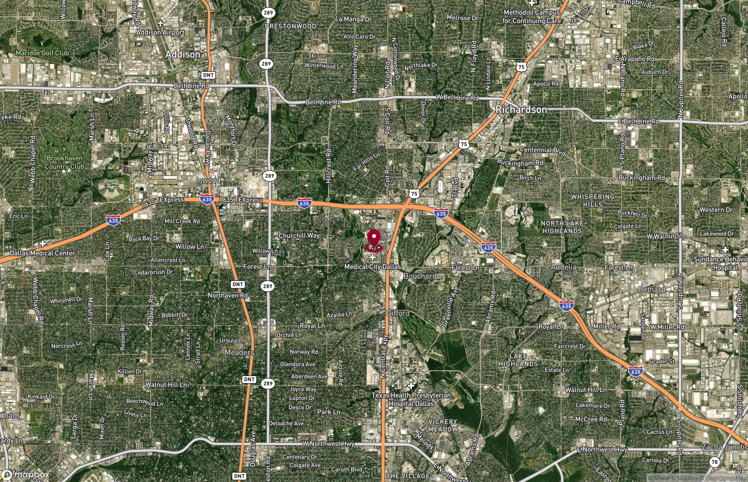 Map Office Property for Rent - 12377 Merit Dr, Dallas, Texas, 75251 (2)