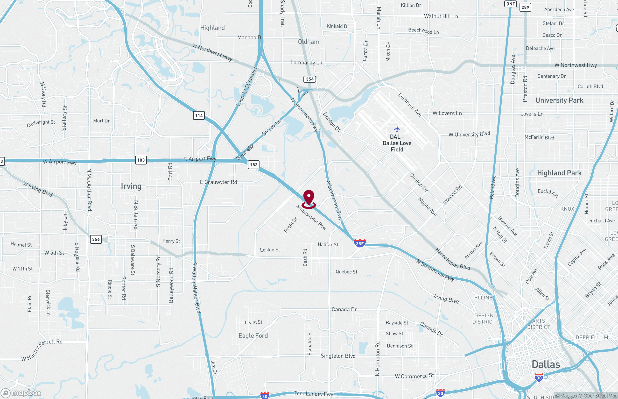 Map Industrial Property for Lease - 8900 John W Carpenter Fwy, Dallas, Texas, 75247 (2)