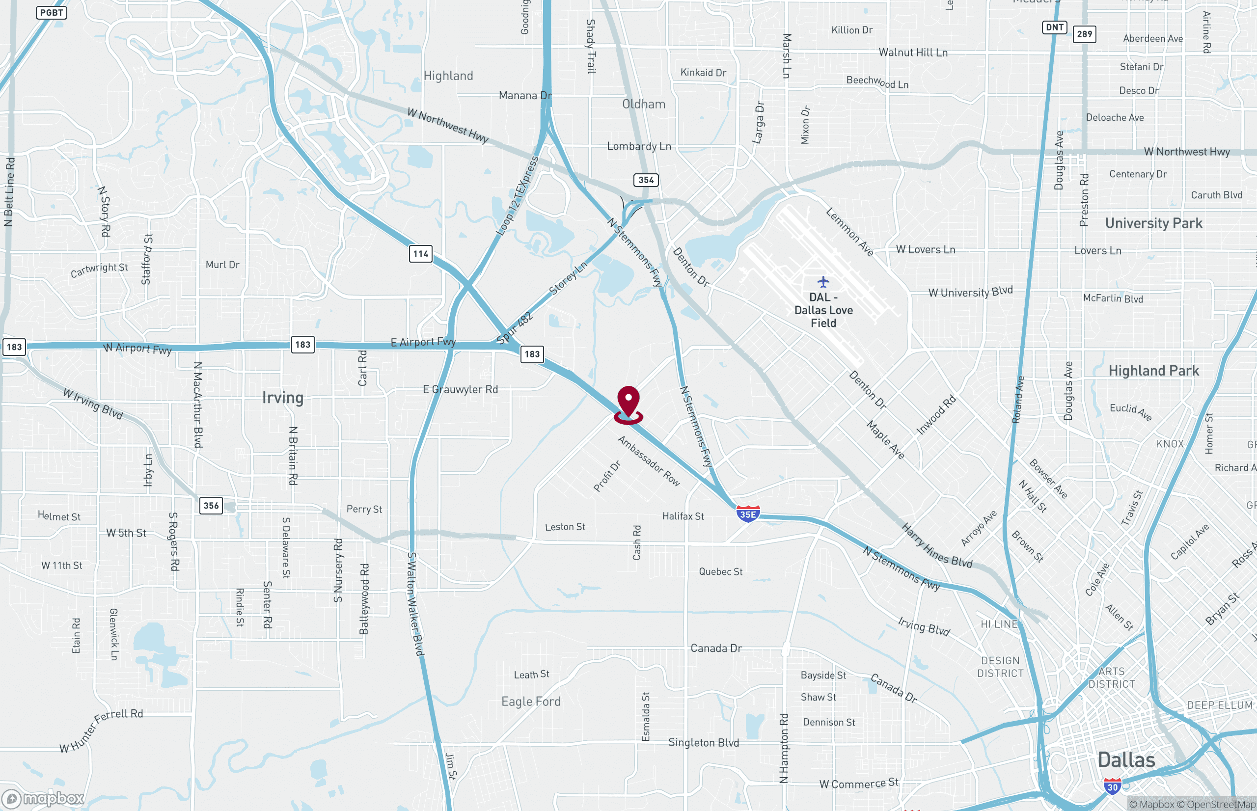 Map Industrial Property for Lease - 9029 Governors Row, Dallas, Texas, 75247 (2)