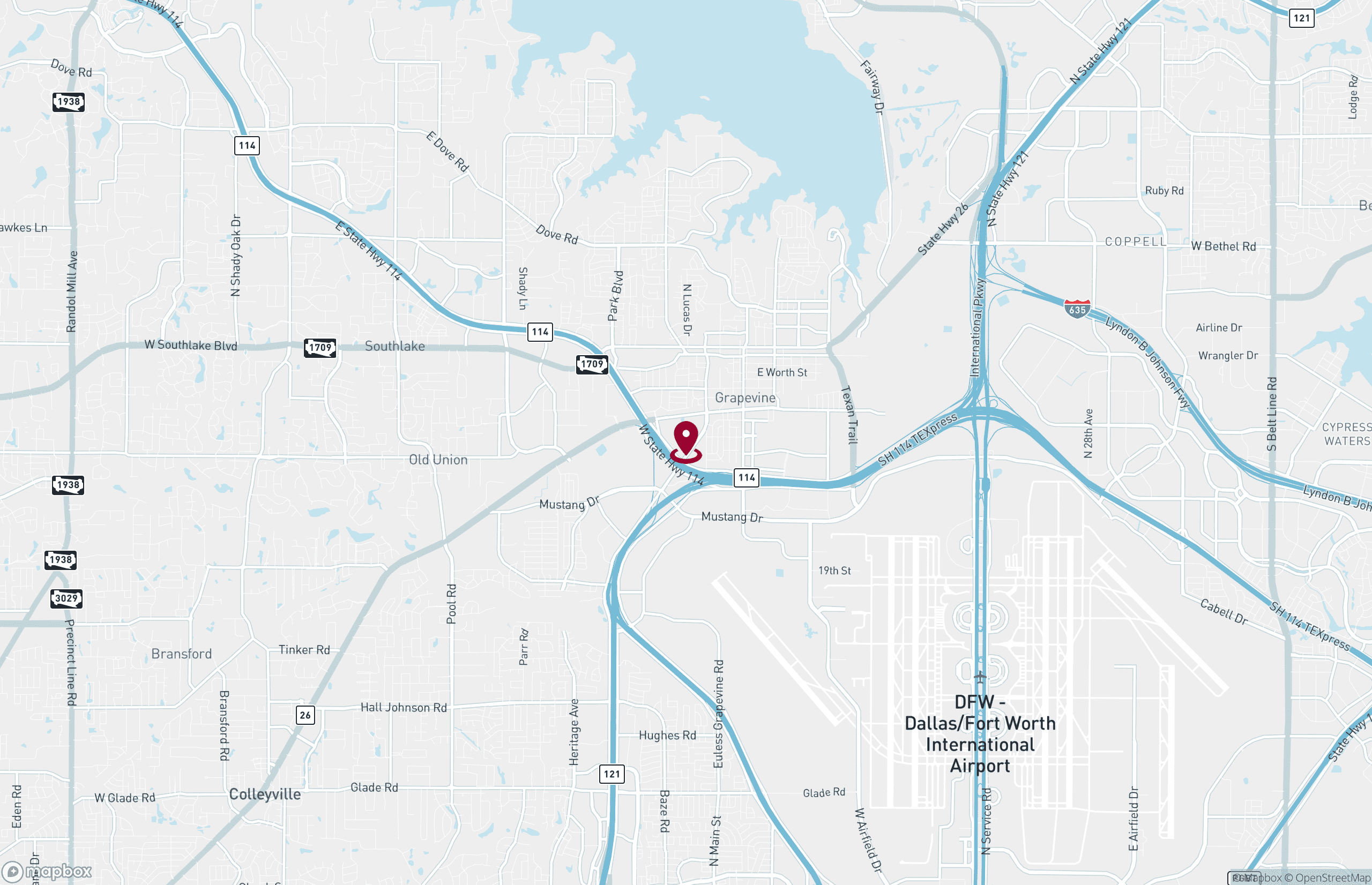 Map Retail Property for Lease - 1250 William D Tate Ave, Grapevine, Texas, 76051 (2)