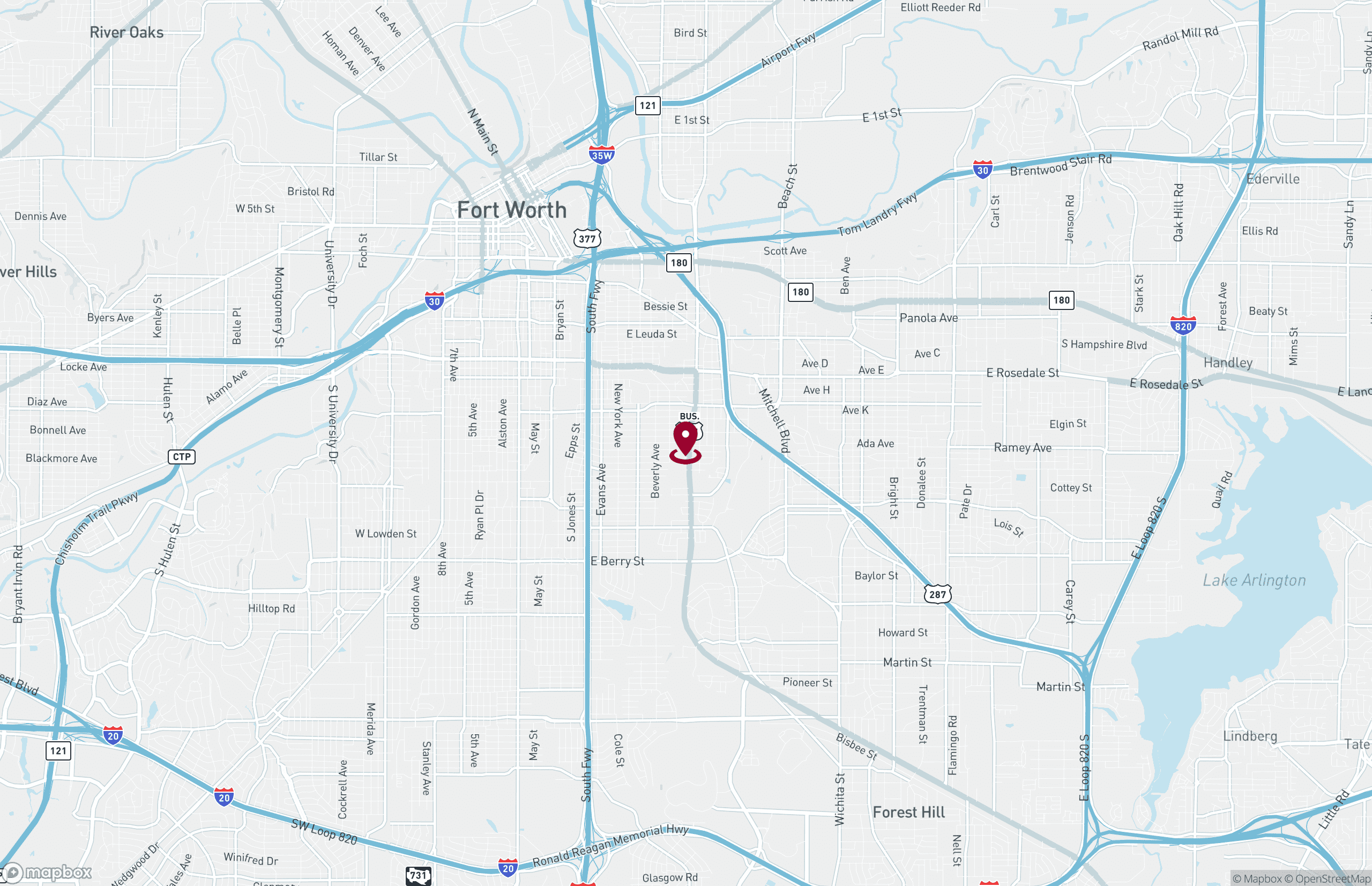 Map Industrial Property for Lease - 2100 South Riverside Drive, Fort Worth, Texas, 76104 (2)
