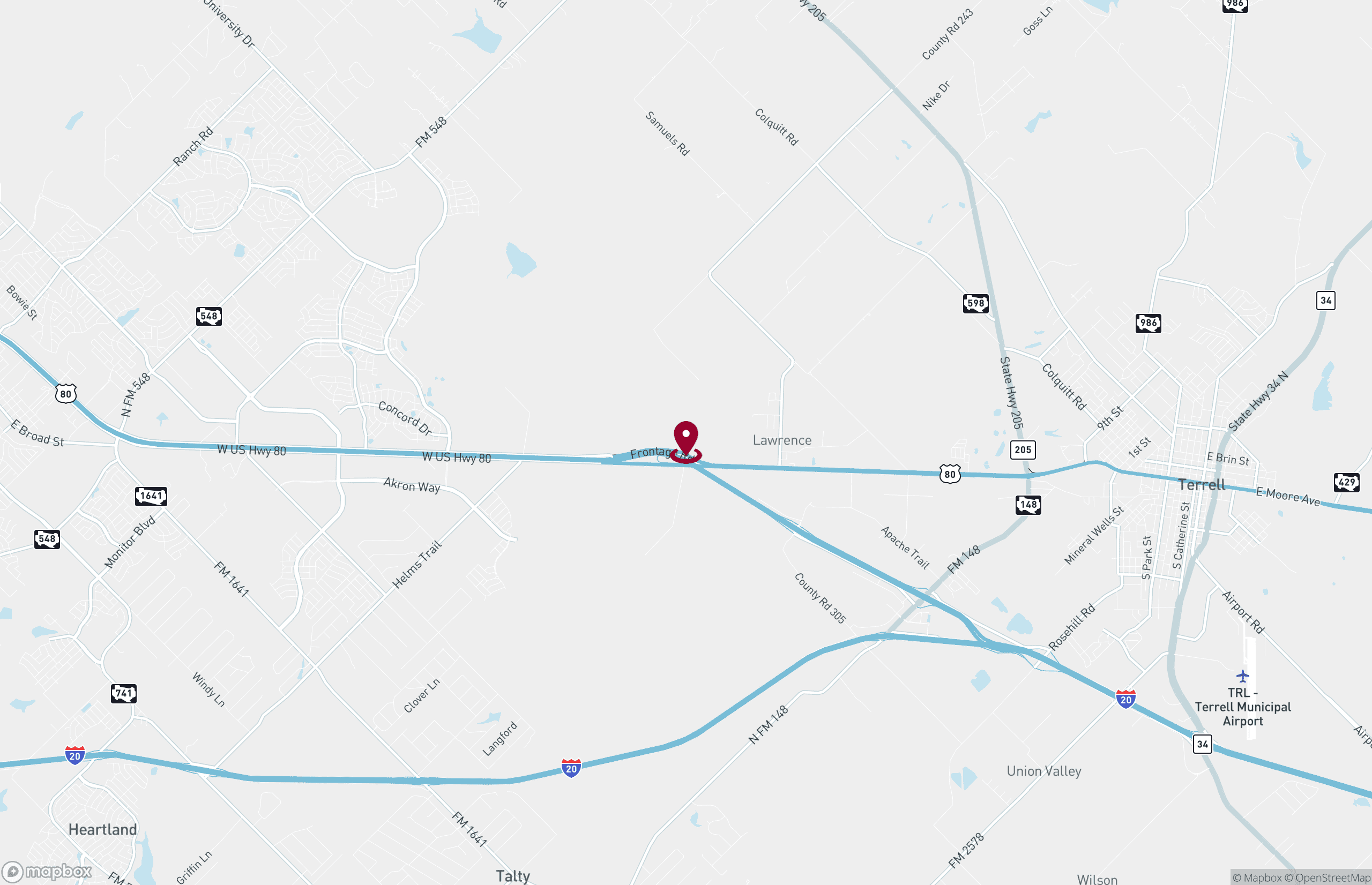 Map Industrial Property for Lease - 5886 W US Highway 80, Terrell, Texas, 75160 (2)