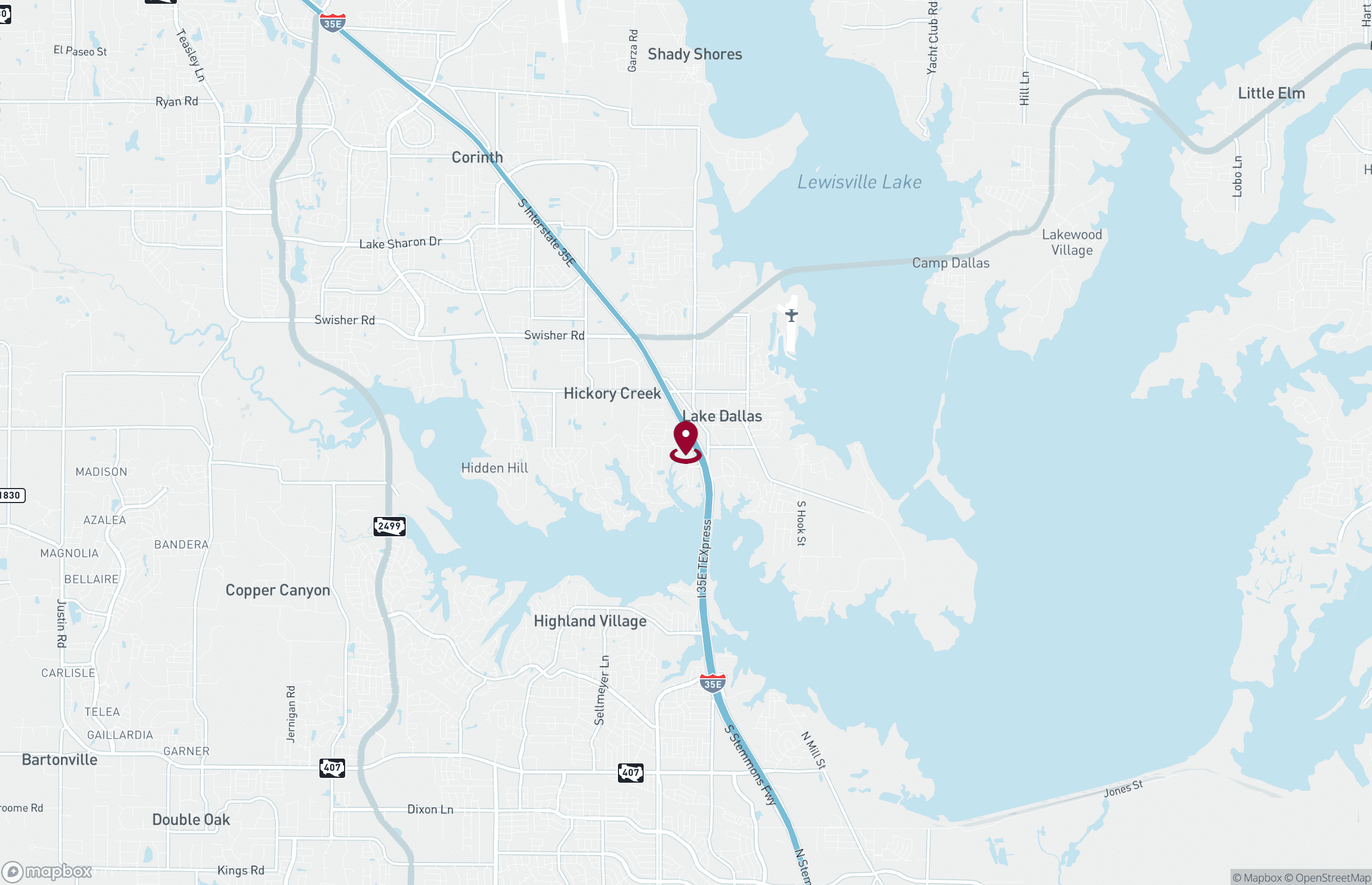Map Industrial Property for Sale - 8560 S Stemmons Fwy, Hickory Creek, Texas, 75065 (3)