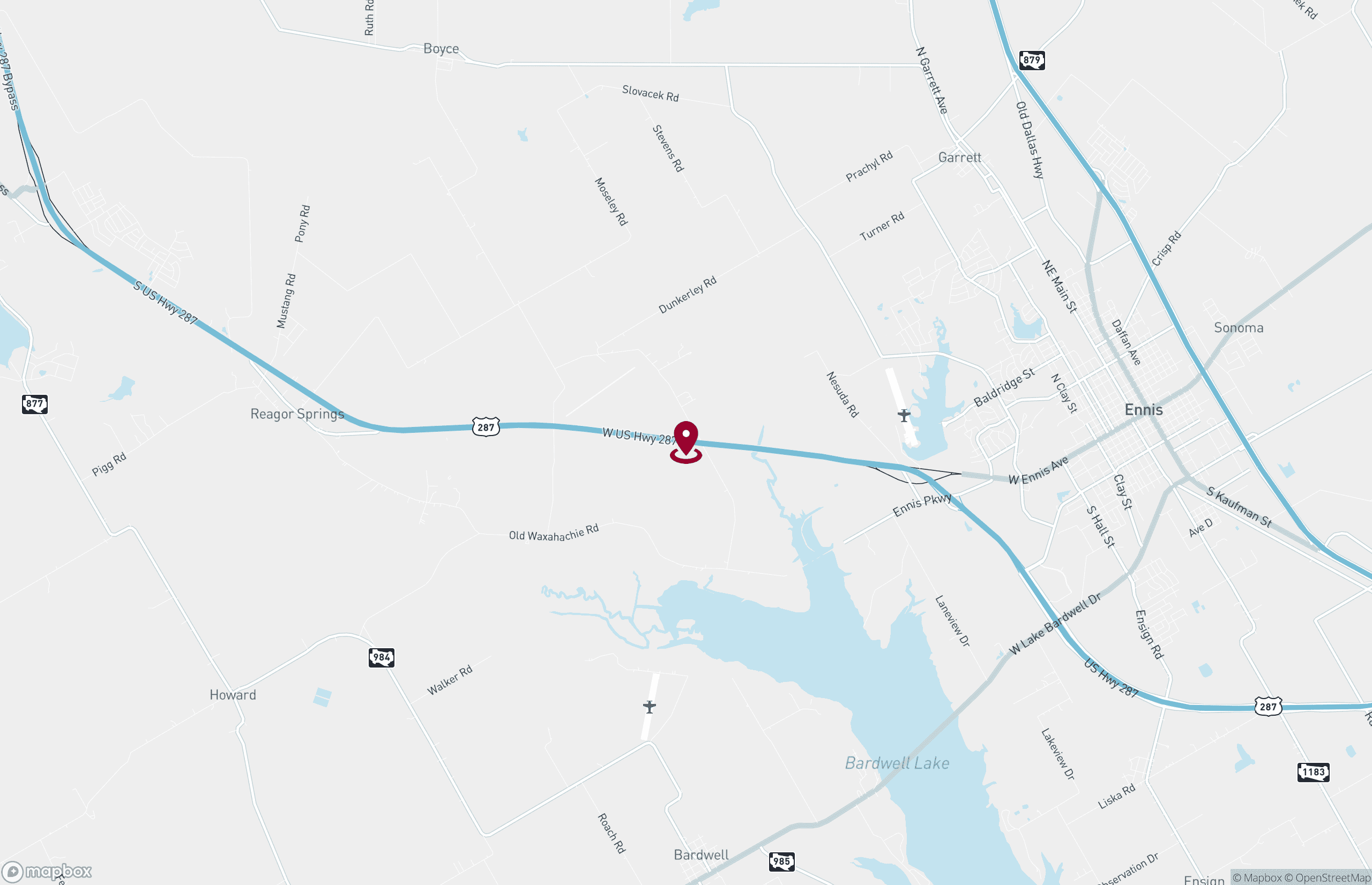 Map Industrial Property for Sale - 3901 S Highway 287, Ennis, Texas, 75165 (2)