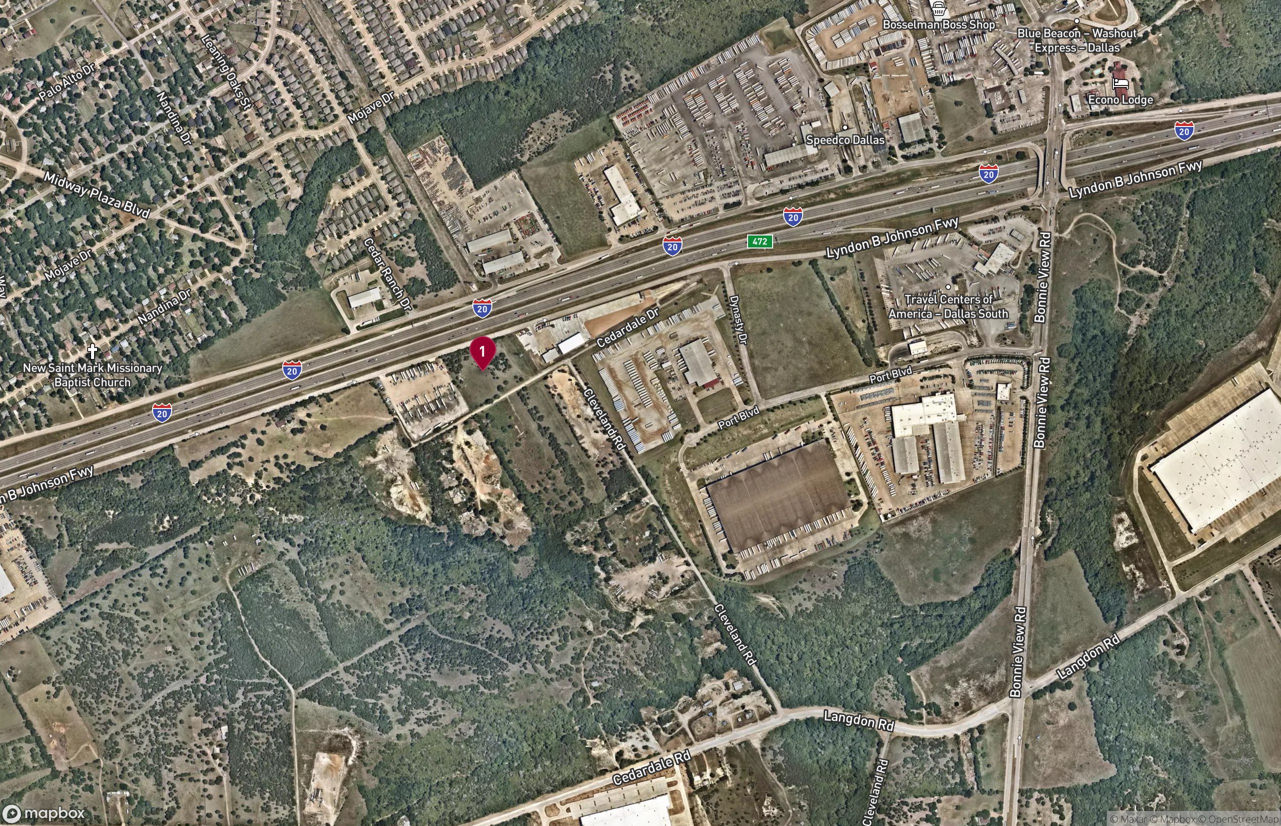 Map Industrial Property for Lease - 34930 Lyndon B Johnson Fwy, Dallas, Texas, 75236 (2)