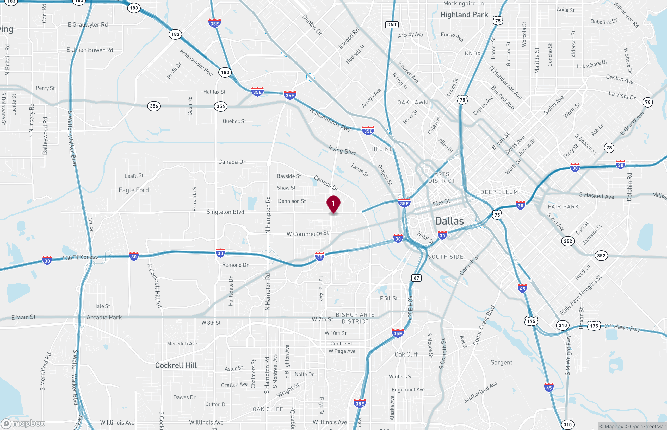 Map Industrial Property for Lease - 2920 Sylvan Avenue, Dallas, Texas, 75212 (2)