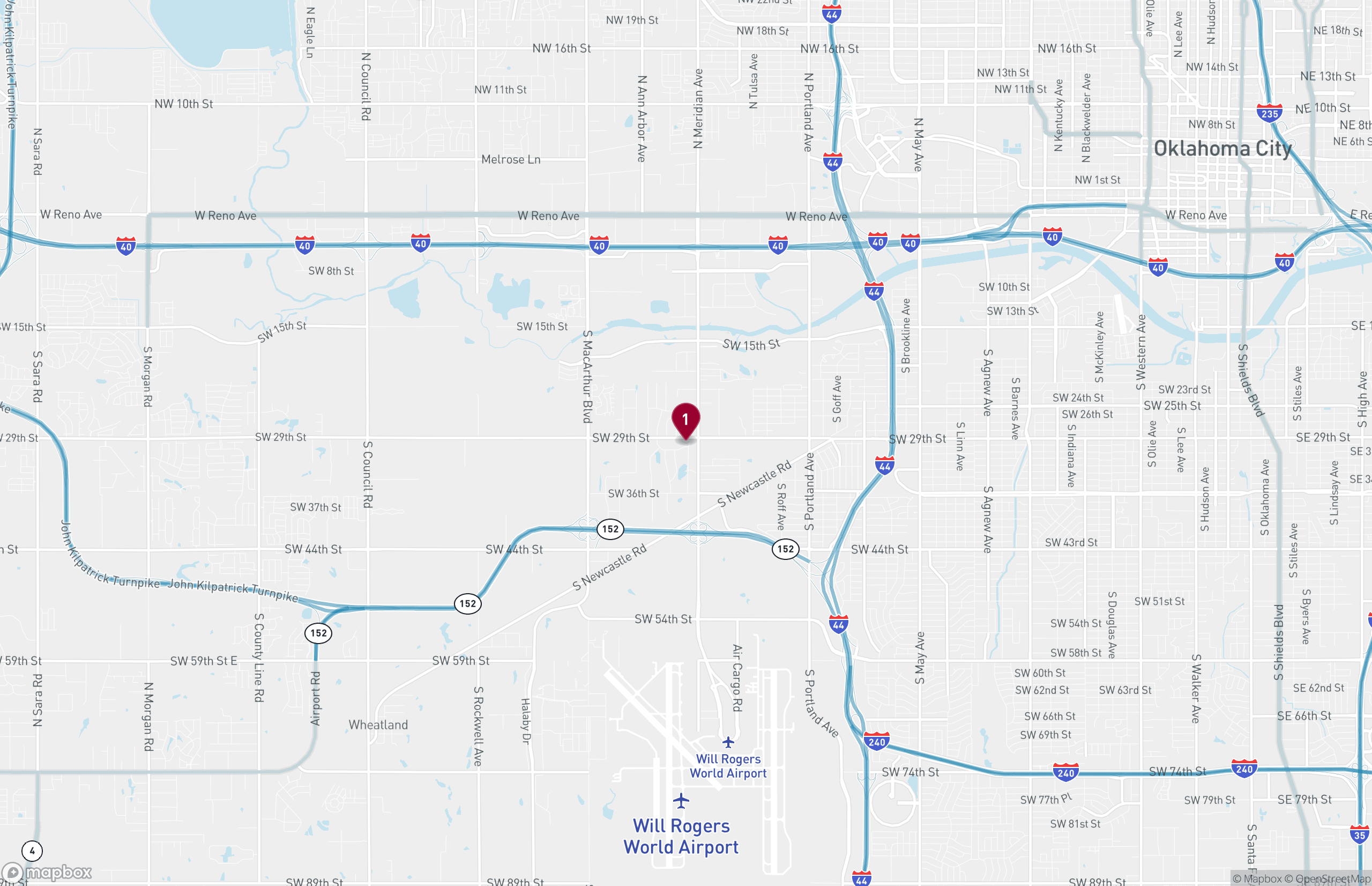 Map Industrial Property for Lease - 4600 SW 29th St, Oklahoma City, Oklahoma, 73179 (2)