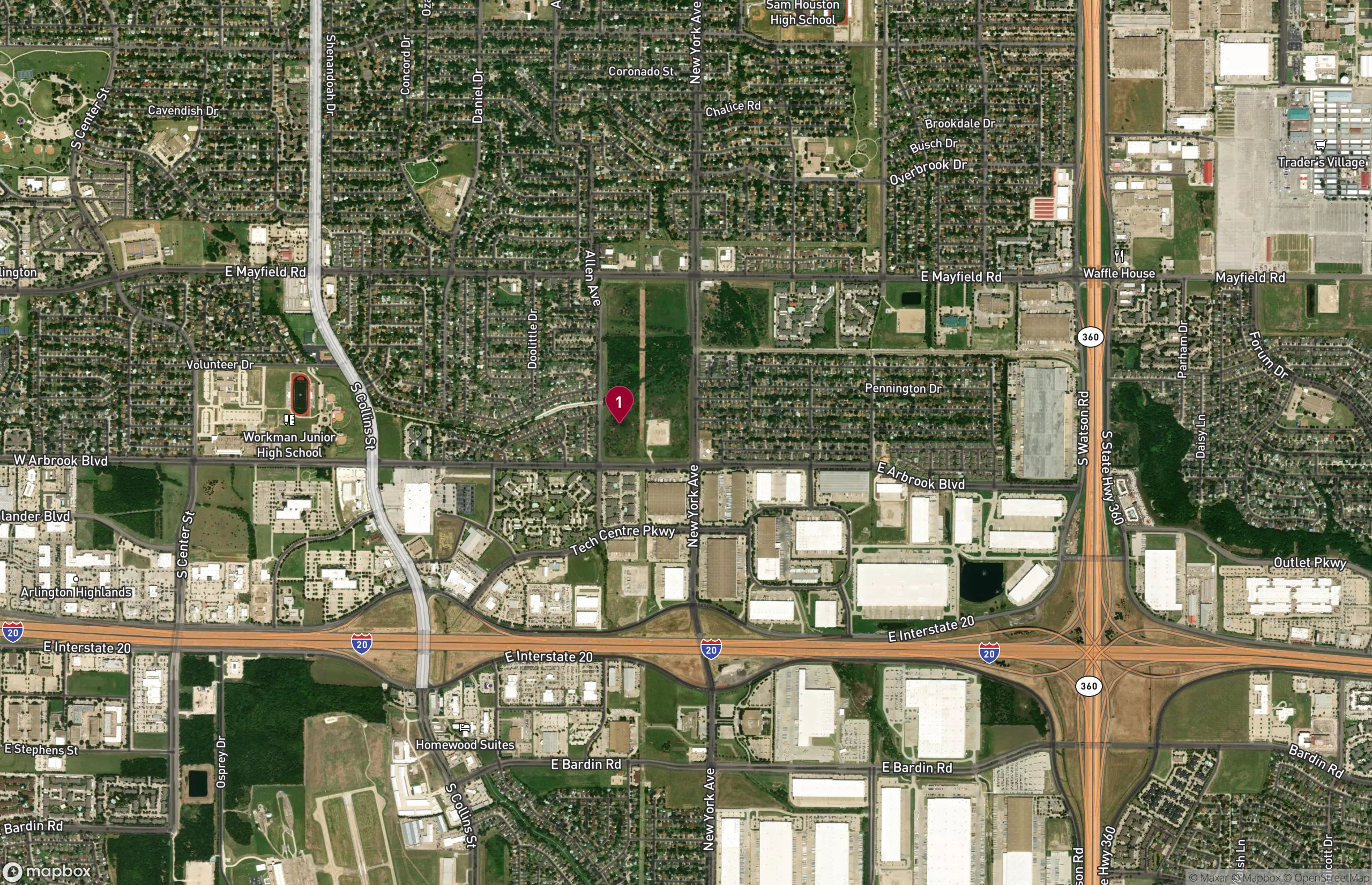 Map Industrial Property for Lease - 3651 Allen Ave, Arlington, Texas, 76014 (2)