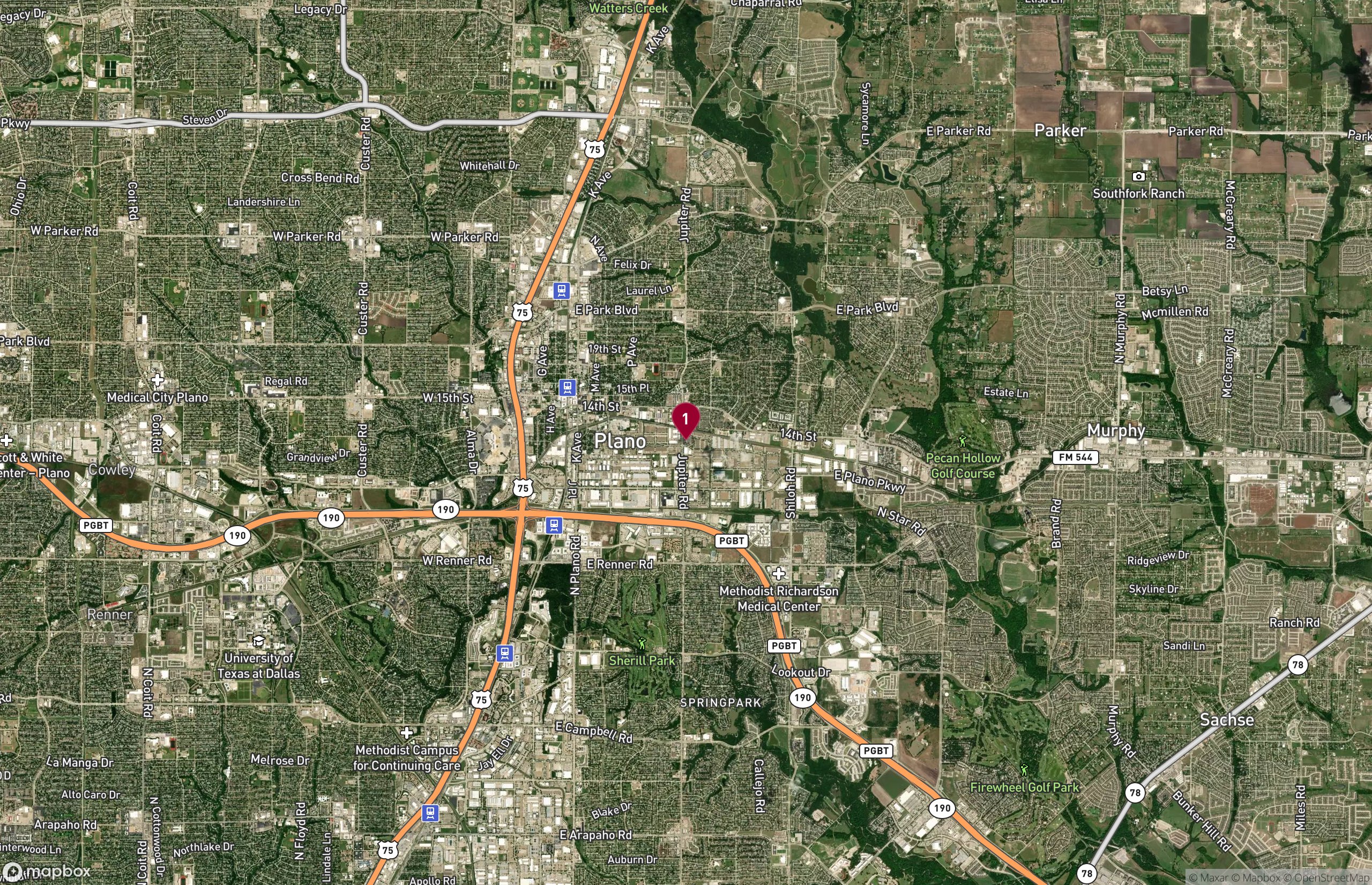 Map Industrial Property for Lease - 1100 Jupiter Rd, Plano, Texas, 75074 (2)