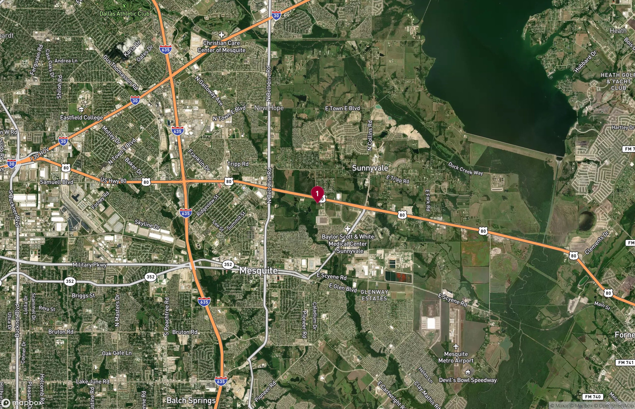 Map Industrial Property for Lease - 300 US Hwy 80, Northeast Dallas, Texas, 75182 (2)
