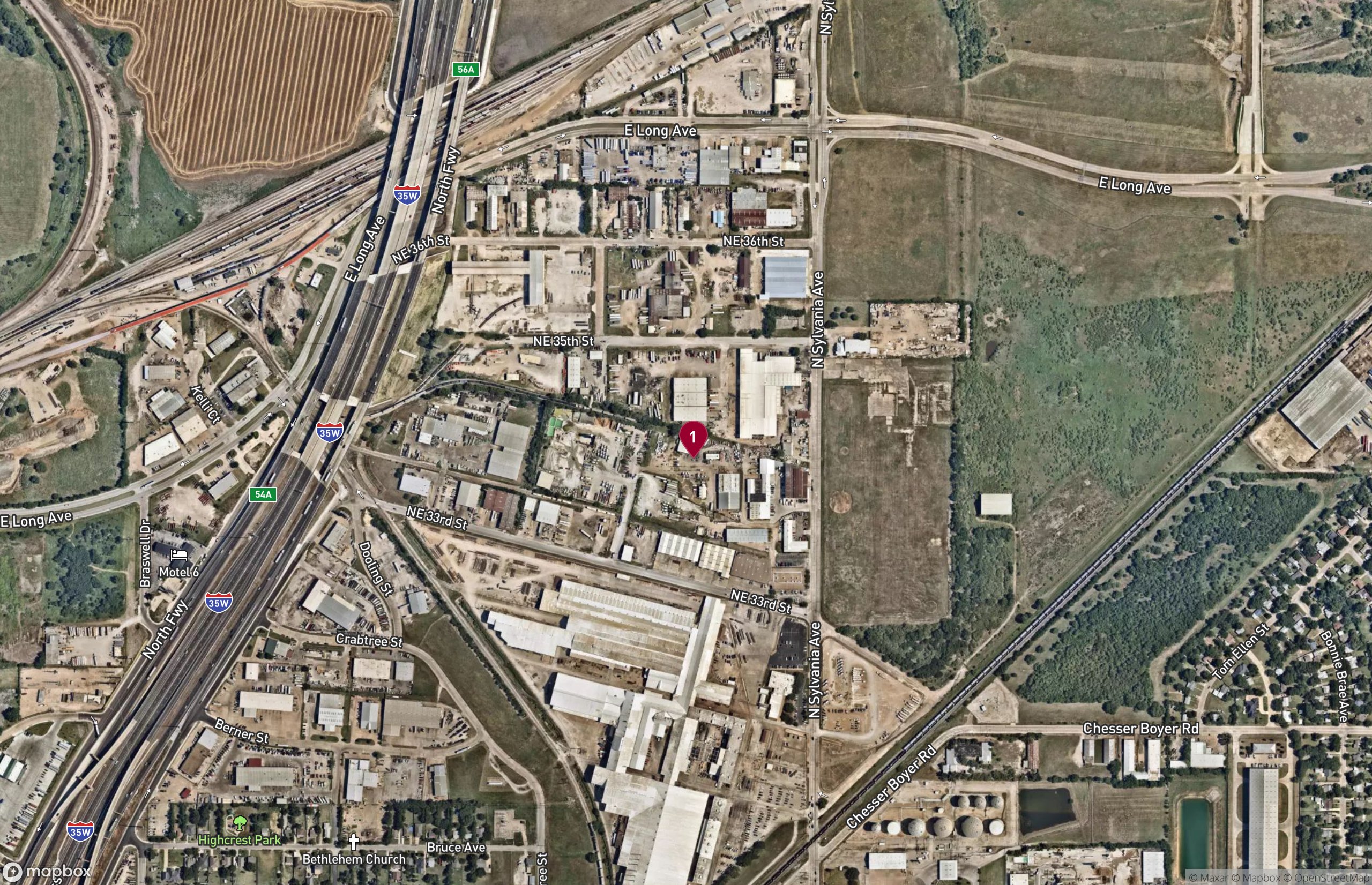 Map Industrial Property for Lease - 3450 Bethlehem Street, Fort Worth, Texas, 76111 (2)