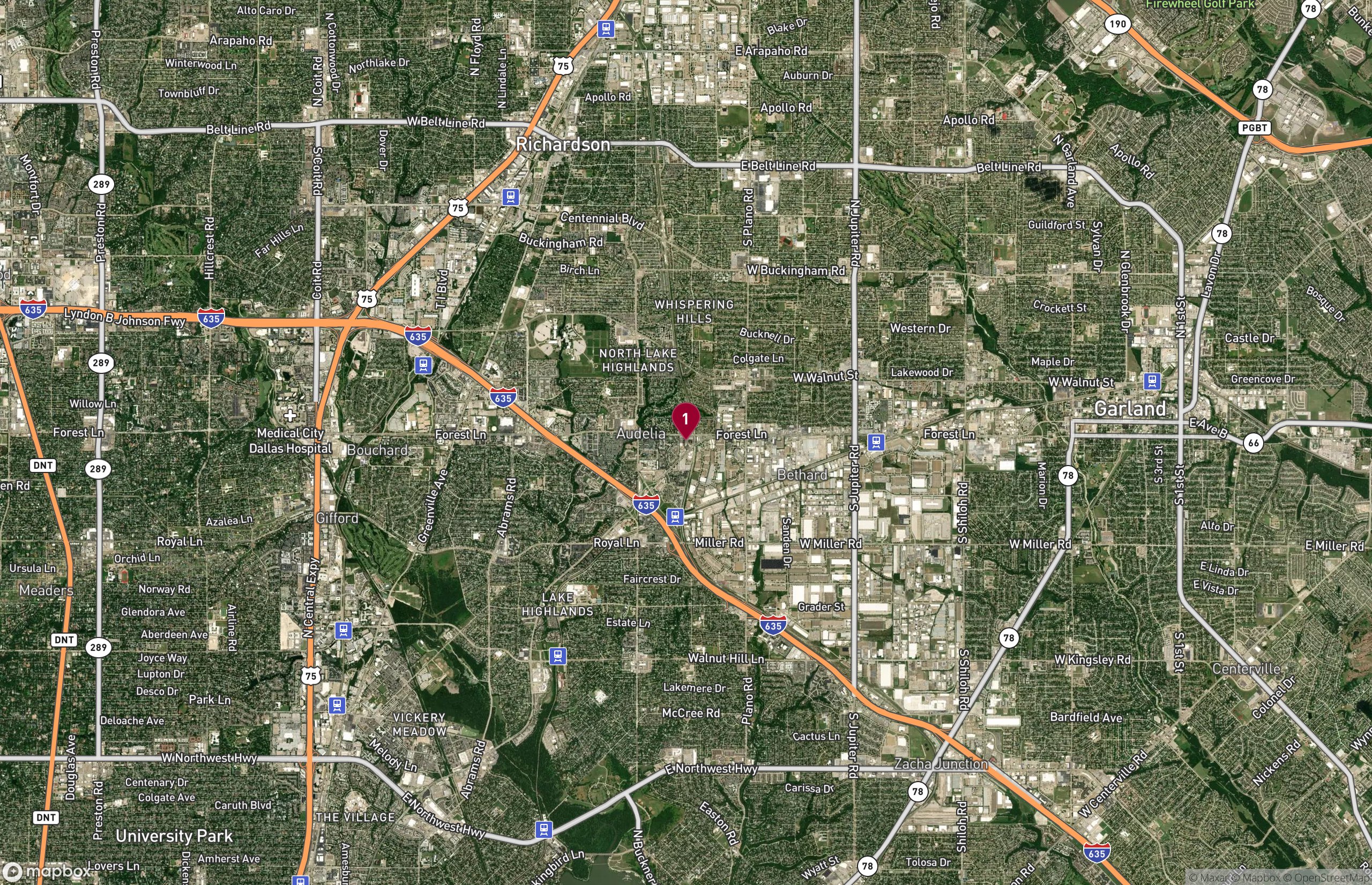 Mapa Industrial Property for Lease - 9530 Forest View St, Dallas, Texas, 75243 (2)