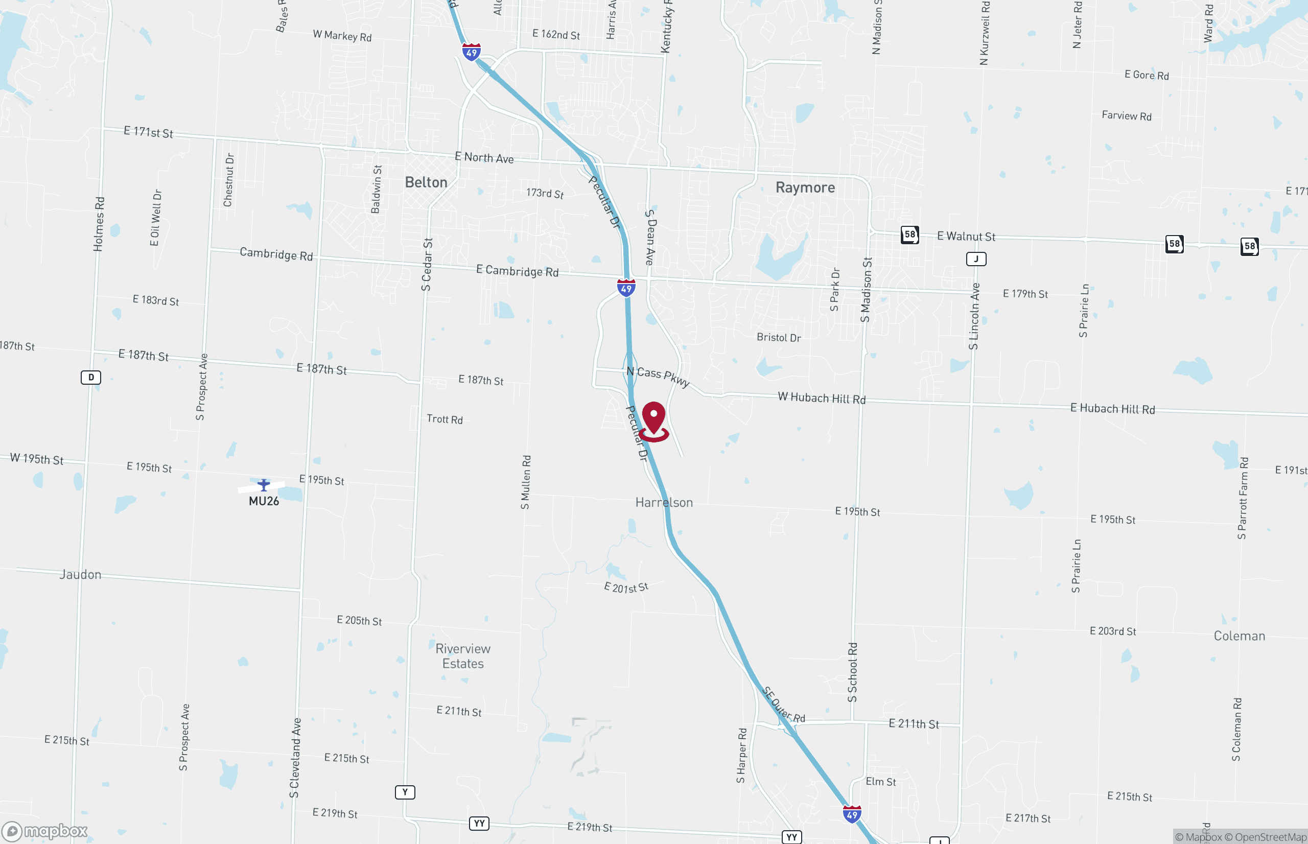 Map Industrial Property for Lease or Sale - 1200 S Dean Ave, Raymore, Missouri, 64083 (2)