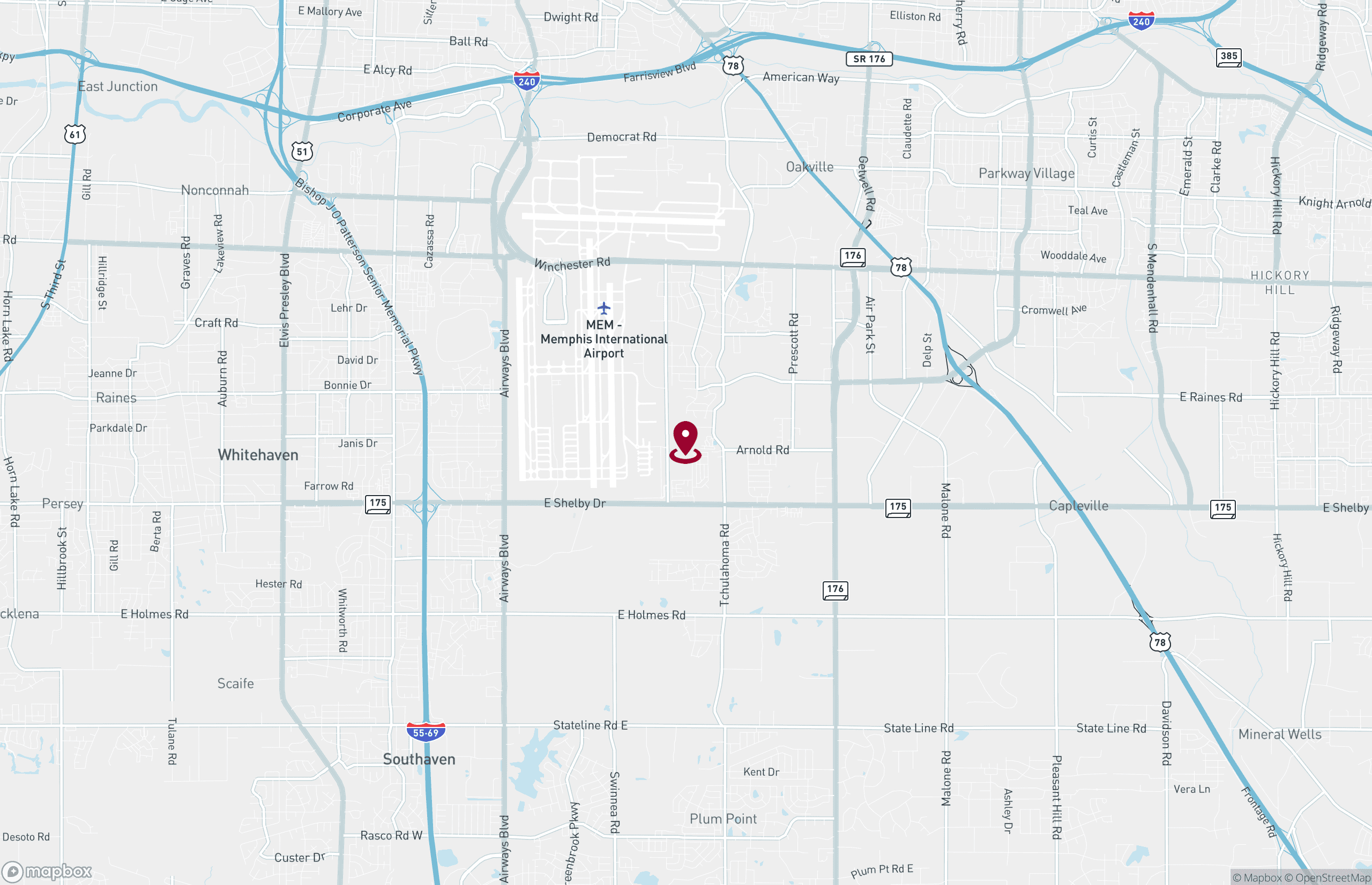 Map Industrial Property for Lease or Sale - 4380 Swinnea Rd, Memphis, Tennessee, 38118 (2)