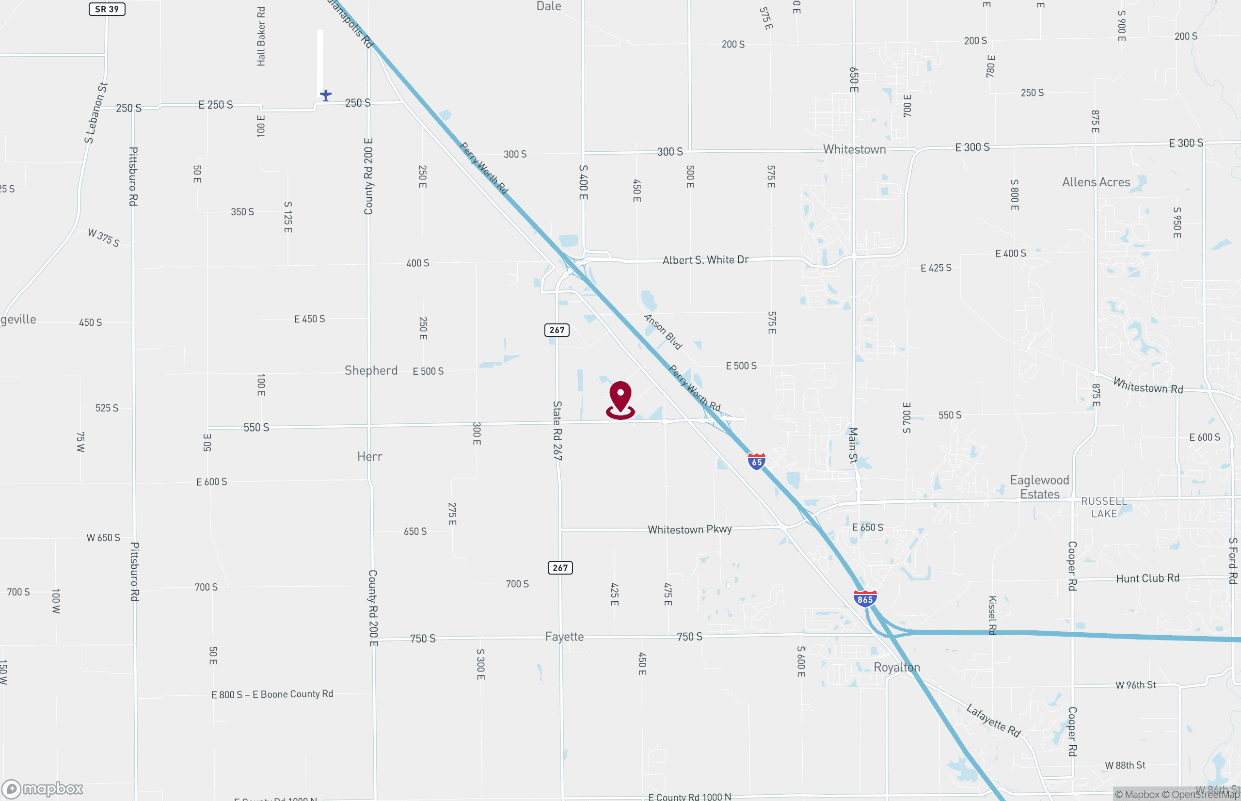 Map Industrial Property for Lease or Sale - 5352 Performance Way, Whitestown, Indiana, 46075 (2)