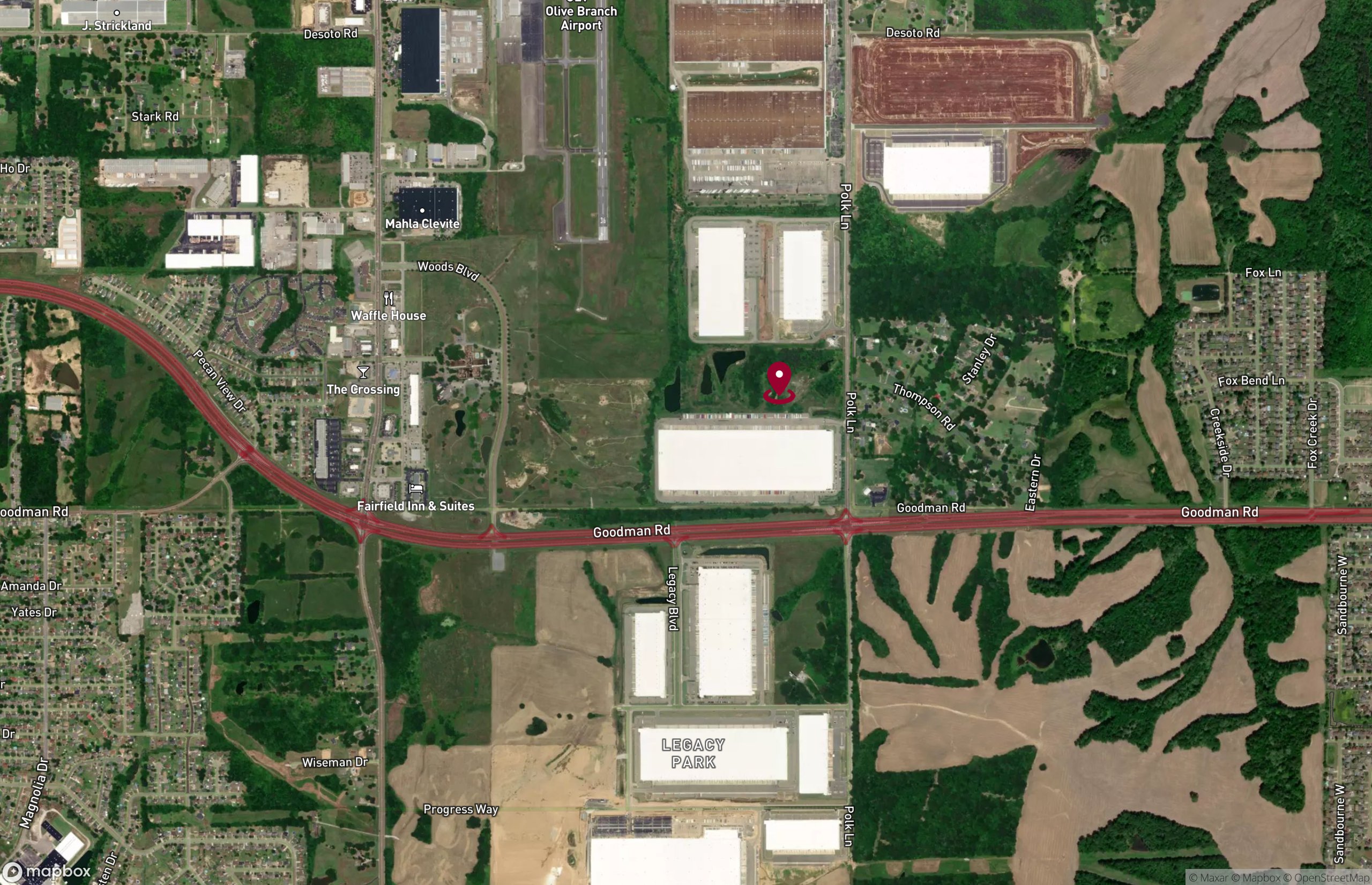 Map Industrial Property for Lease or Sale - 7235 Polk Ln, Olive Branch, Mississippi, 38654 (2)