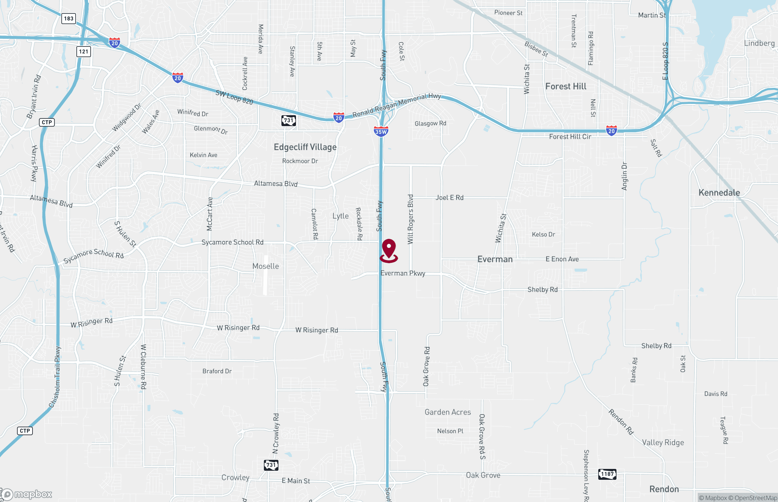 Map Industrial Property for Lease - 7901 South Fwy, Fort Worth, Texas, 76134 (2)