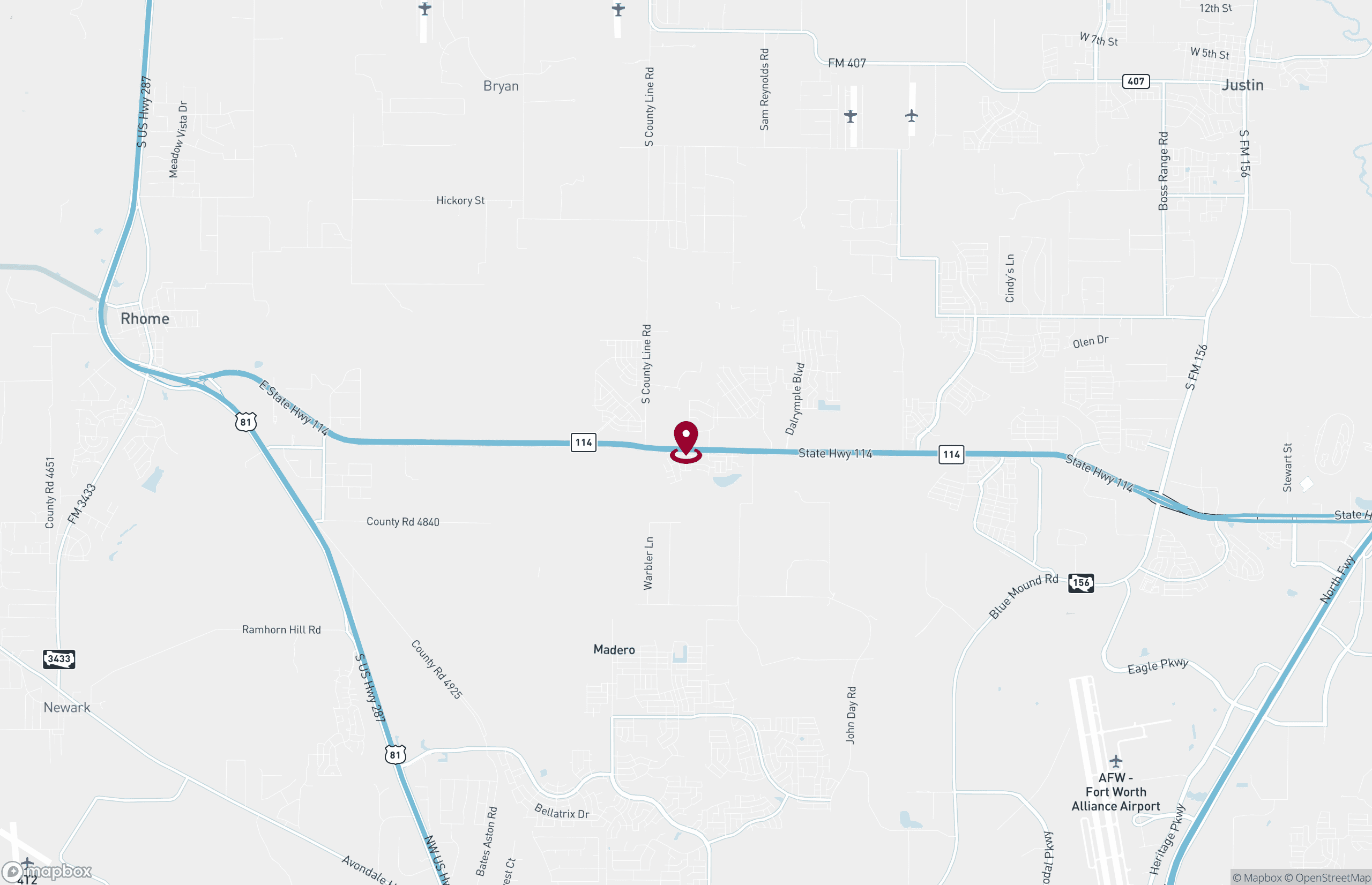 Map Industrial Property for Lease - 15520 Highway 114 Road, Justin, Texas, 76247 (2)