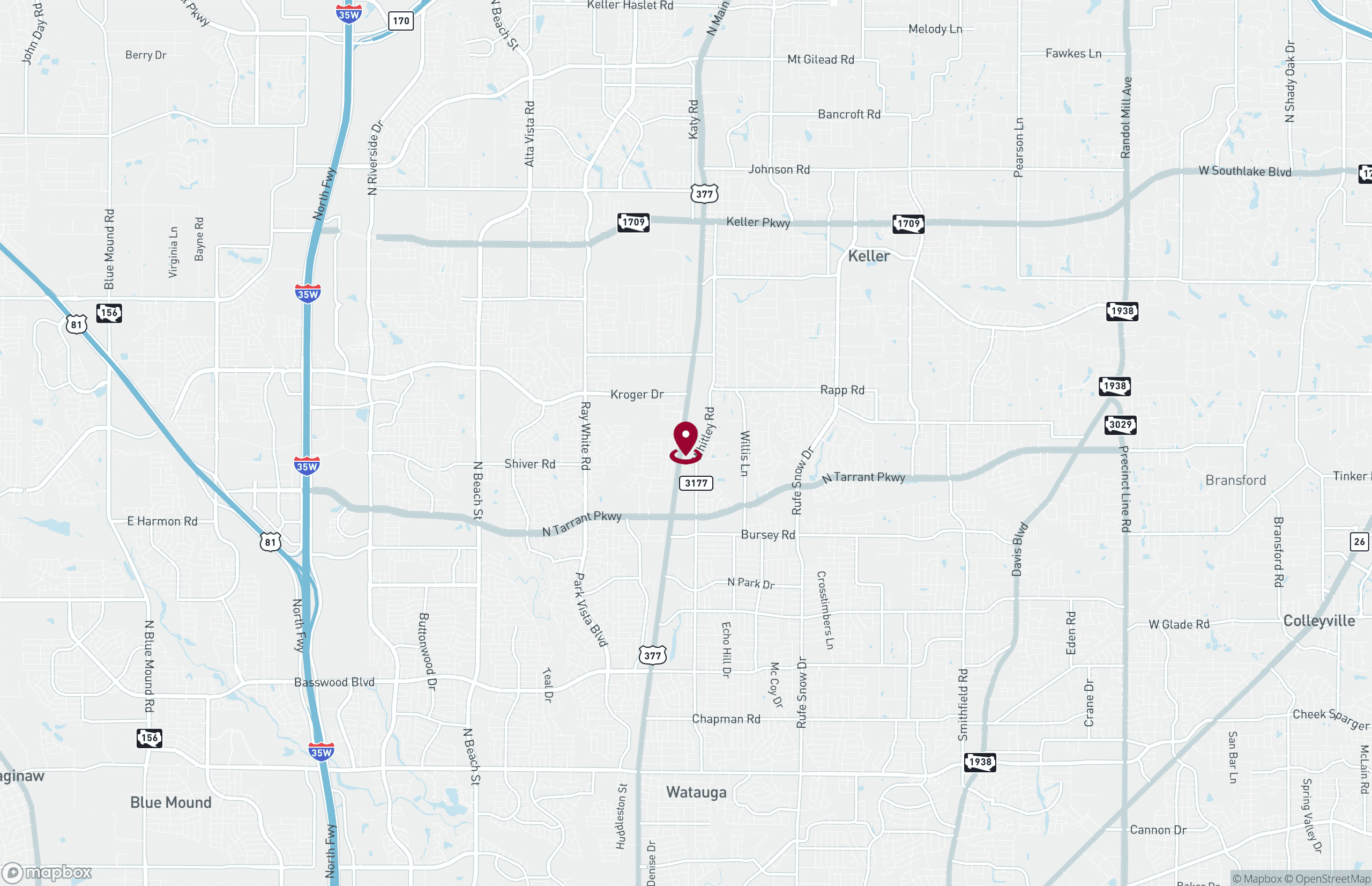 Map Industrial Property for Lease or Sale - 1661 S Main St, Keller, Texas, 76248 (2)