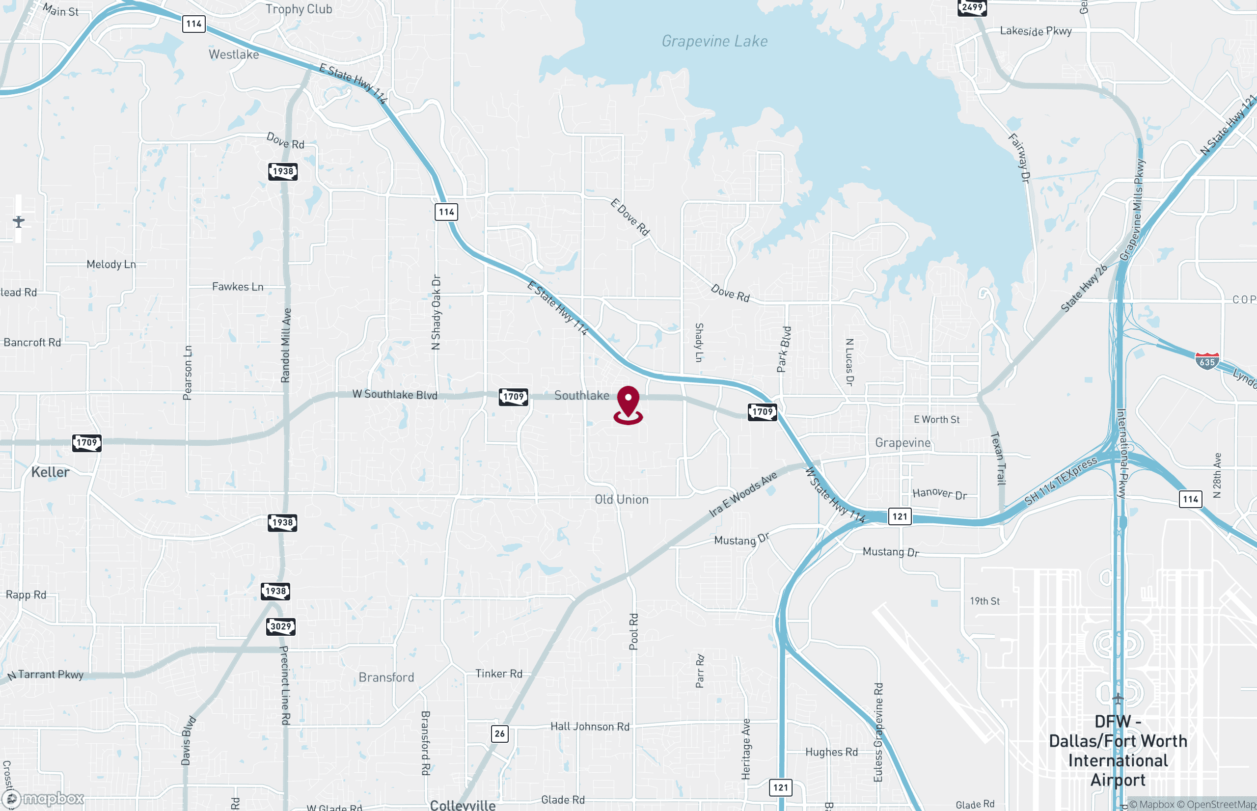Map Retail Property for Lease - 1619 E Southlake Blvd, Southlake, Texas, 76092 (2)