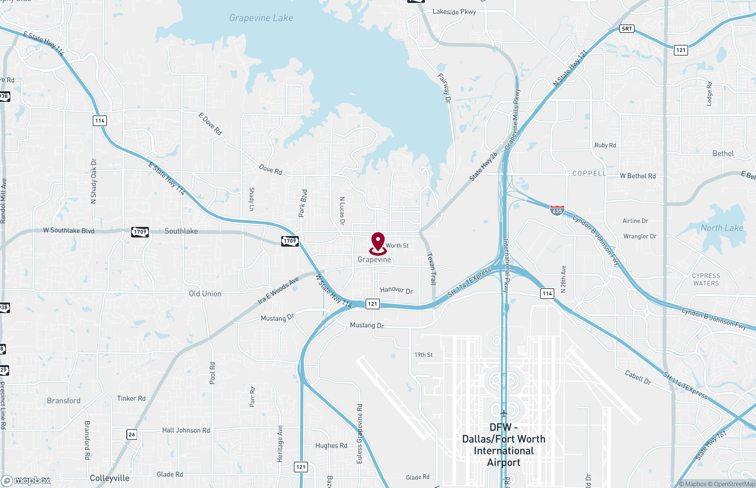 Map Retail Property for Lease or Sale - 203 E Worth St, Grapevine, Texas, 76051 (2)