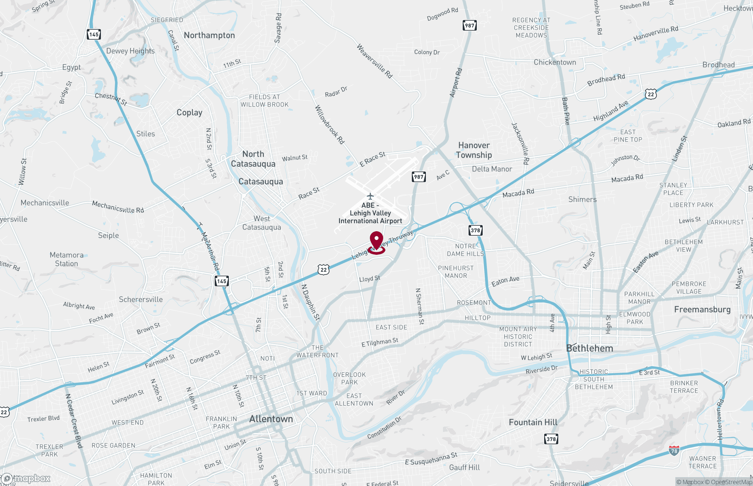 Map Industrial Property for Lease - 964 Marcon Blvd, Allentown, Pennsylvania, 18109 (2)