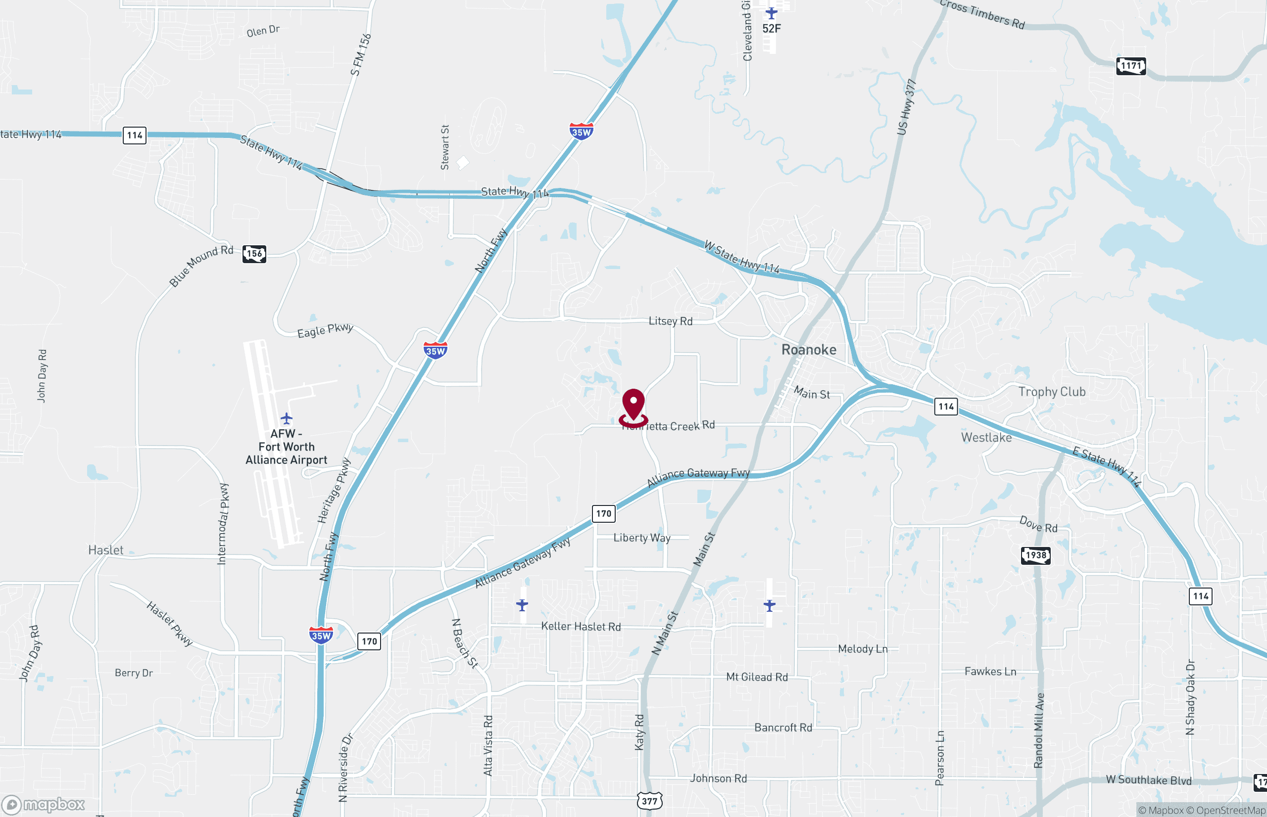 Map Industrial Property for Lease or Sale - 4801 Henrietta Creek Road, Fort Worth, Texas, 76177 (2)