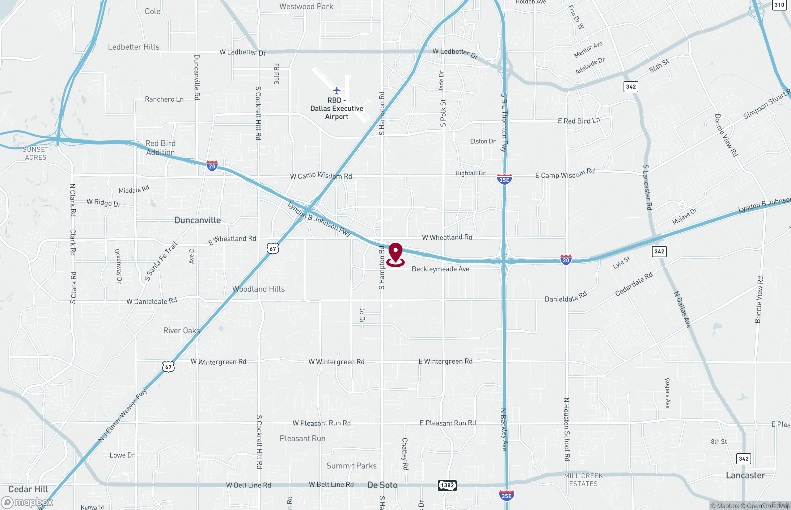 Map Industrial Property for Lease - 39550 Lyndon B Johnson Fwy, Dallas, Texas, 75232 (2)