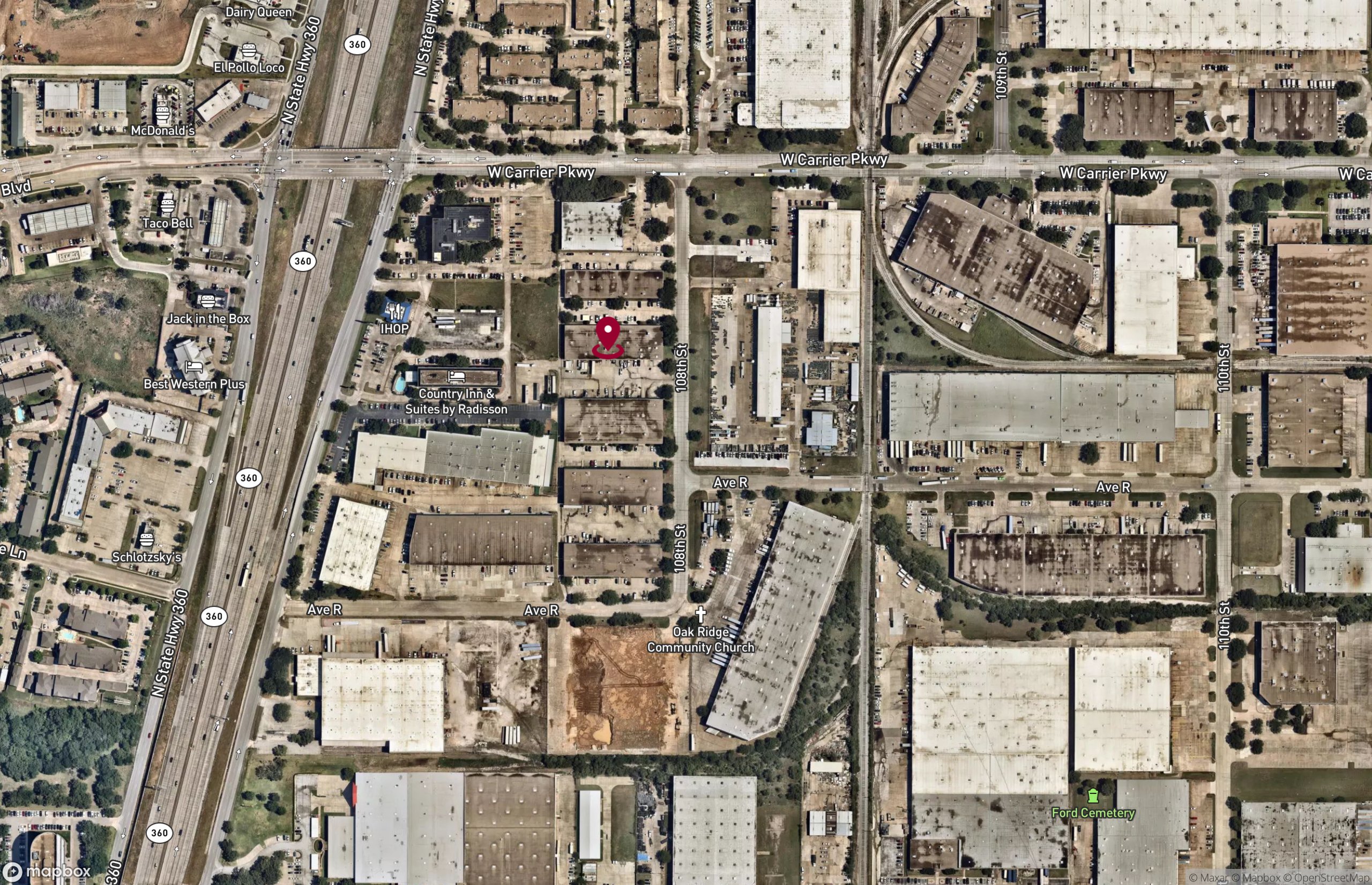 Map Industrial Property for Lease - 2007 108th Street, Grand Prairie, Texas, 75050 (2)