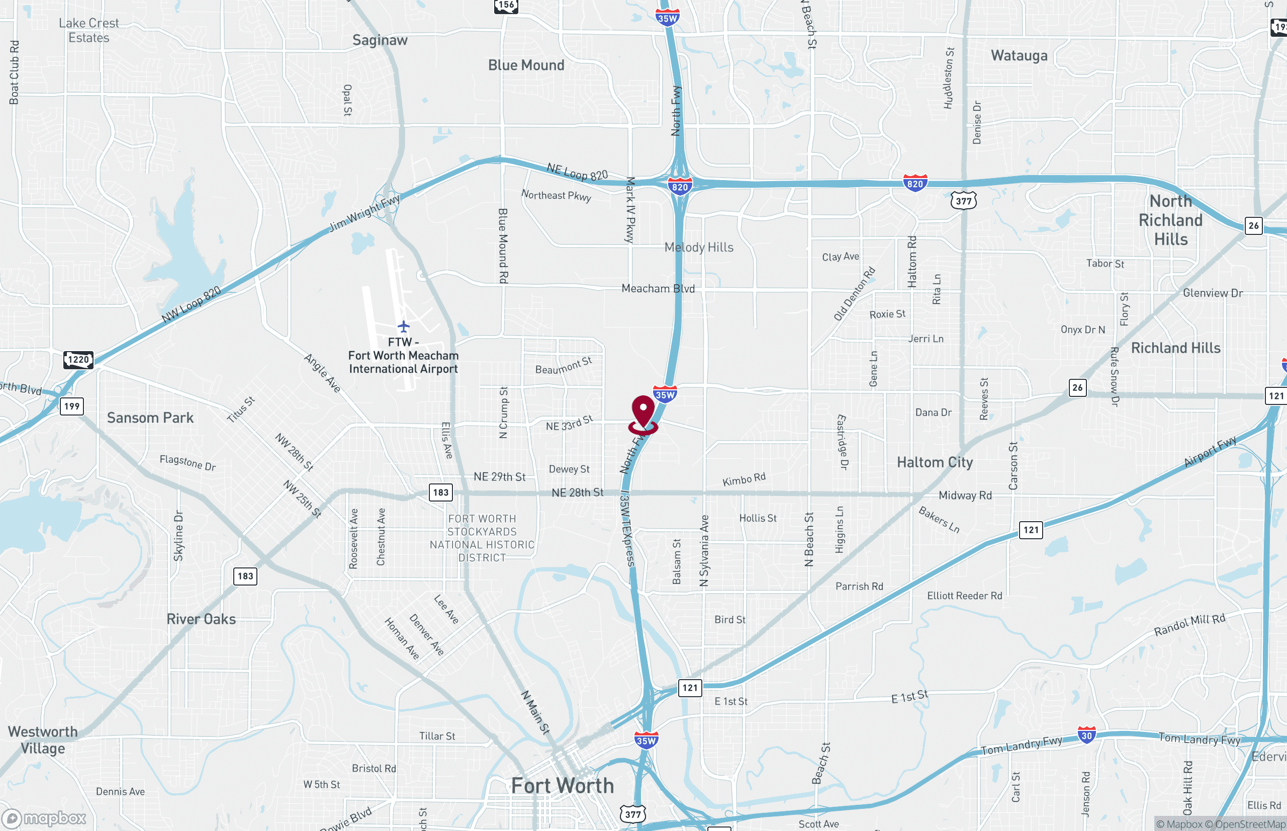 Map Industrial Property for Lease - 2451-2461 E Long Ave, Fort Worth, Texas, 76106 (2)