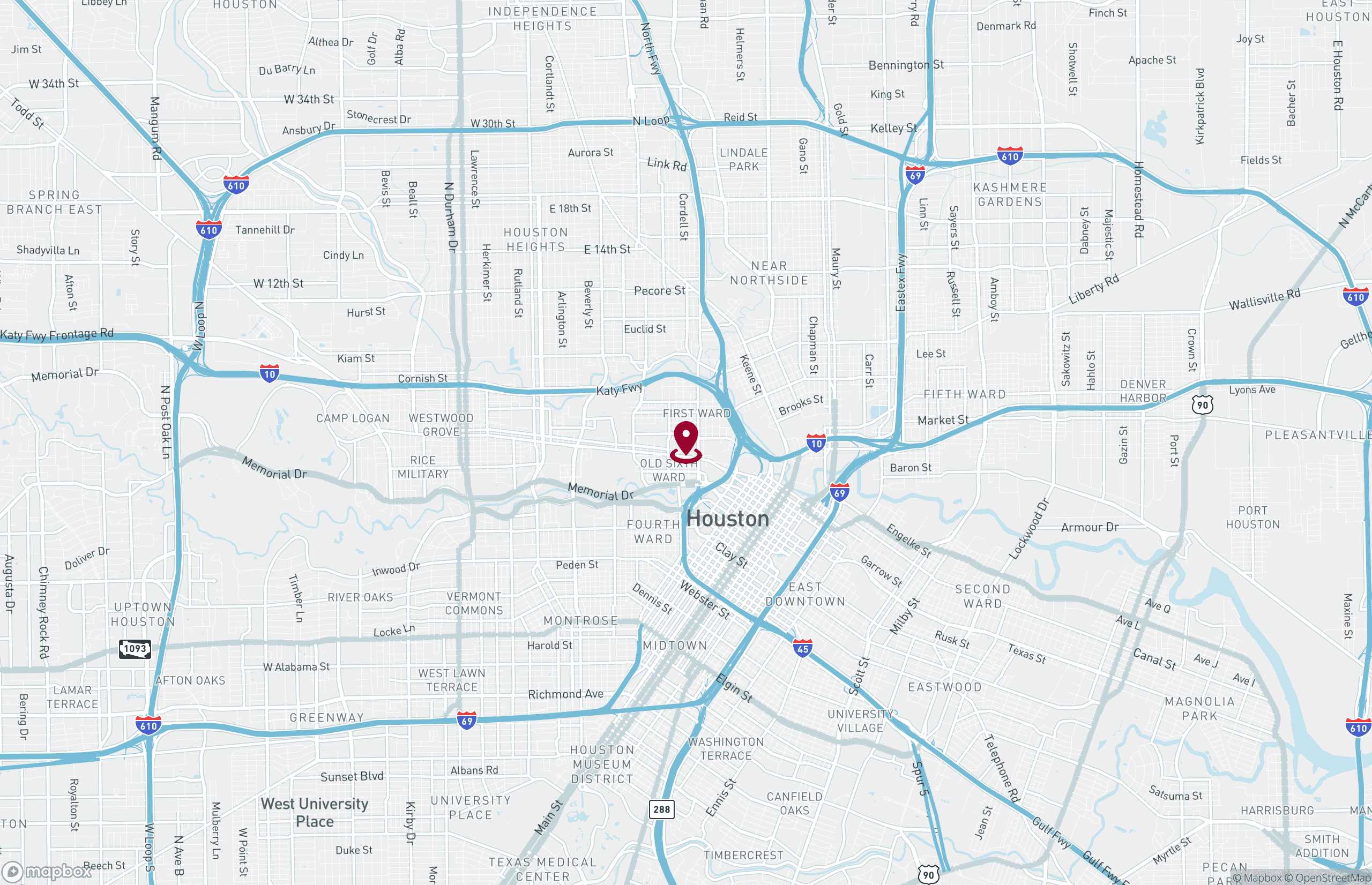 Map Industrial Property for Lease or Sale - 1615 Dart St, Houston, Texas, 77007 (2)