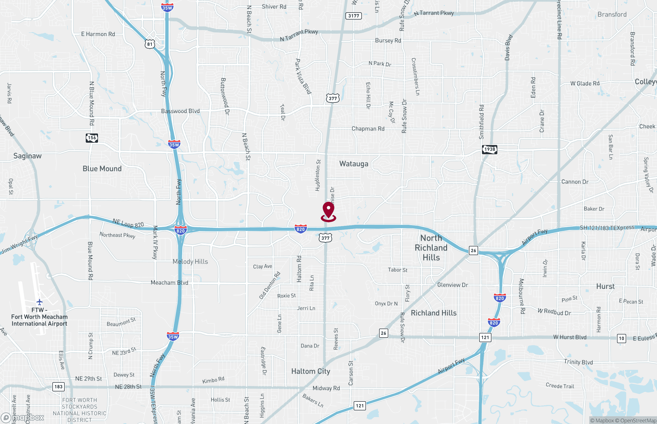 Map Industrial Property for Lease or Sale - 5515 Bonner Dr, Fort Worth, Texas, 76148 (2)