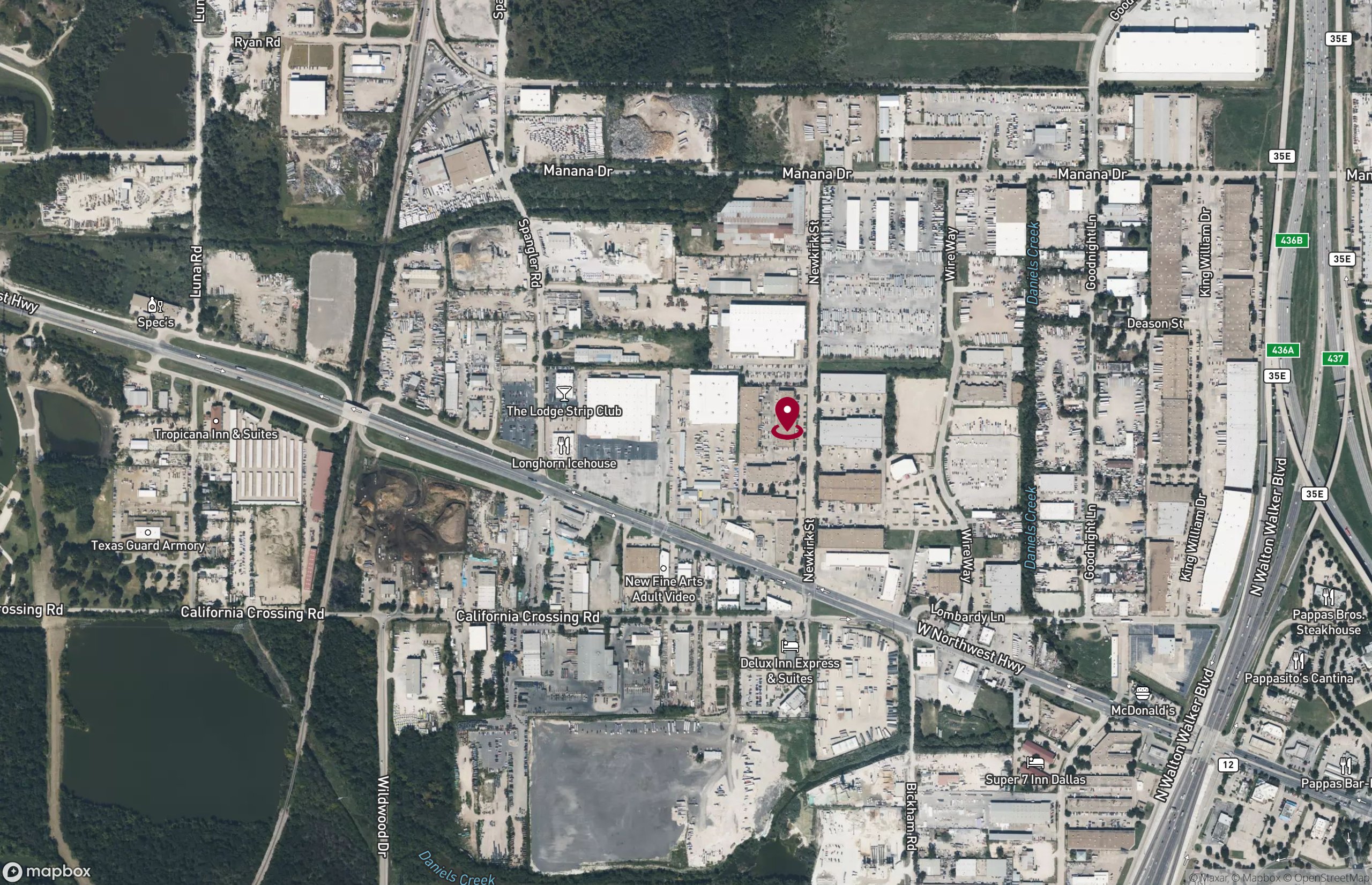 Map Industrial Property for Lease - 10625 Newkirk Street, Dallas, Texas, 75220 (2)