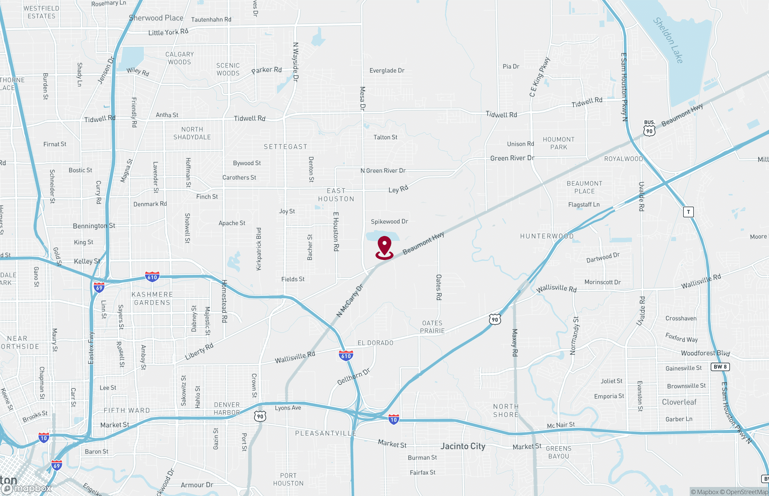 Map Industrial Property for Lease - 5800 Mesa Dr, Houston, Texas, 77028 (2)