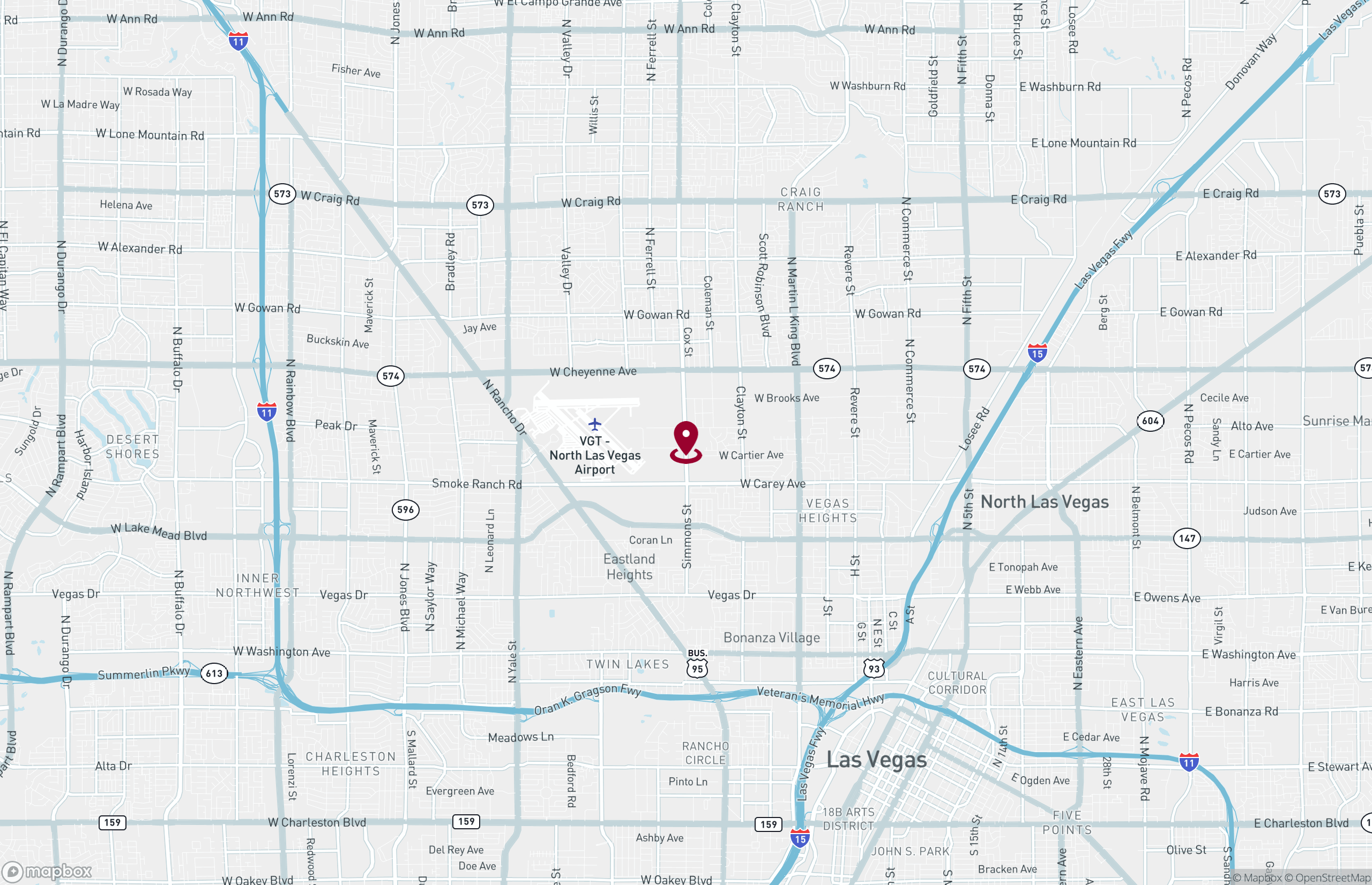Map Industrial Property for Lease - 2650 Simmons Street, North, Nevada, 89032 (2)