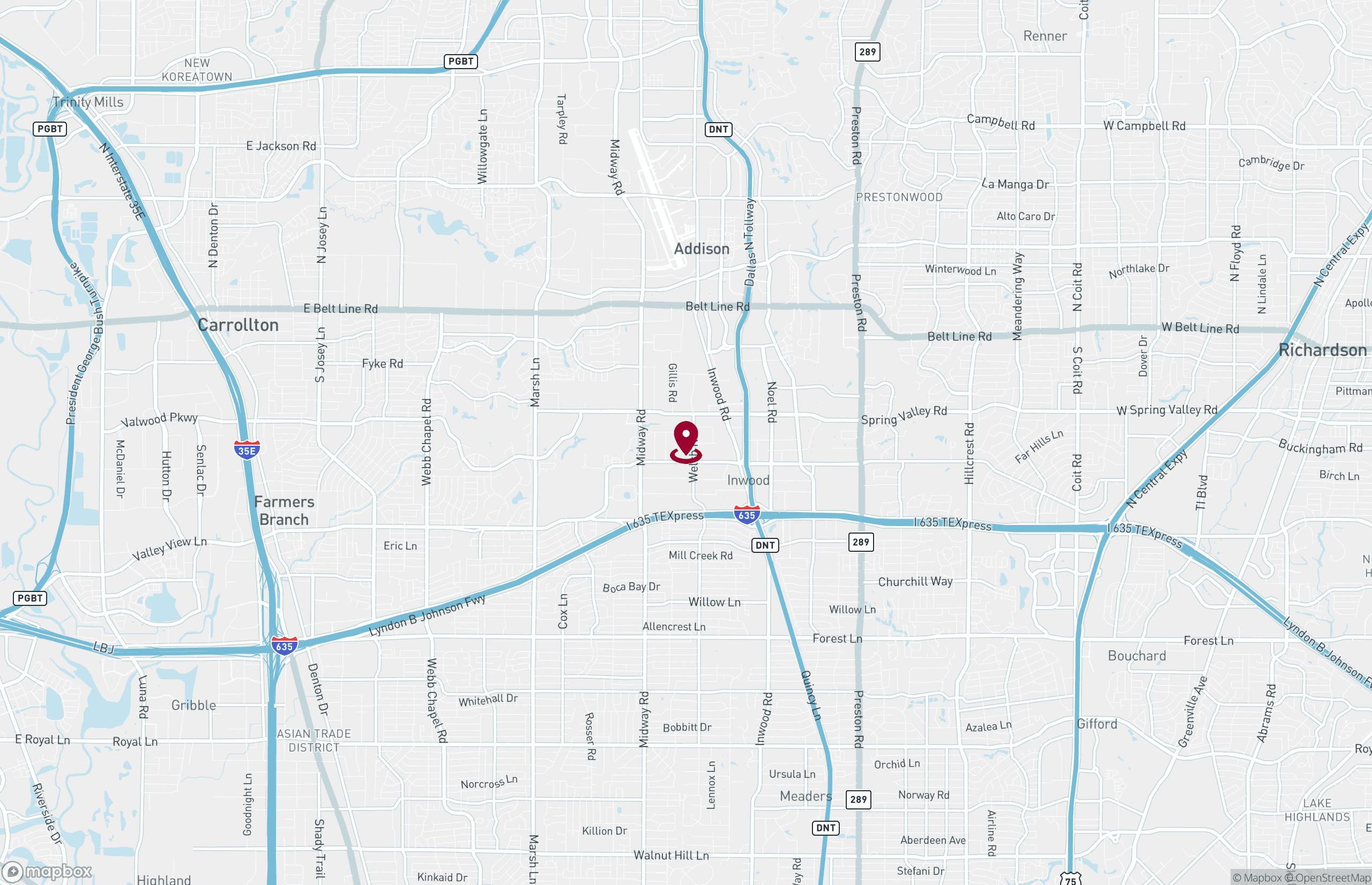 Map Industrial Property for Lease - 13766 Beta Rd, Dallas, Texas, 75244 (2)