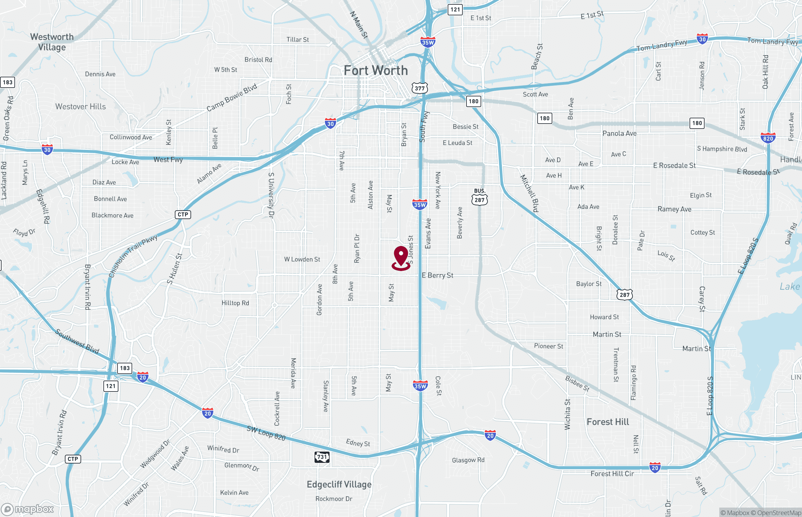 Map Industrial Property for Lease or Sale - 111 E Lowden St, Fort Worth, Texas, 76104 (2)