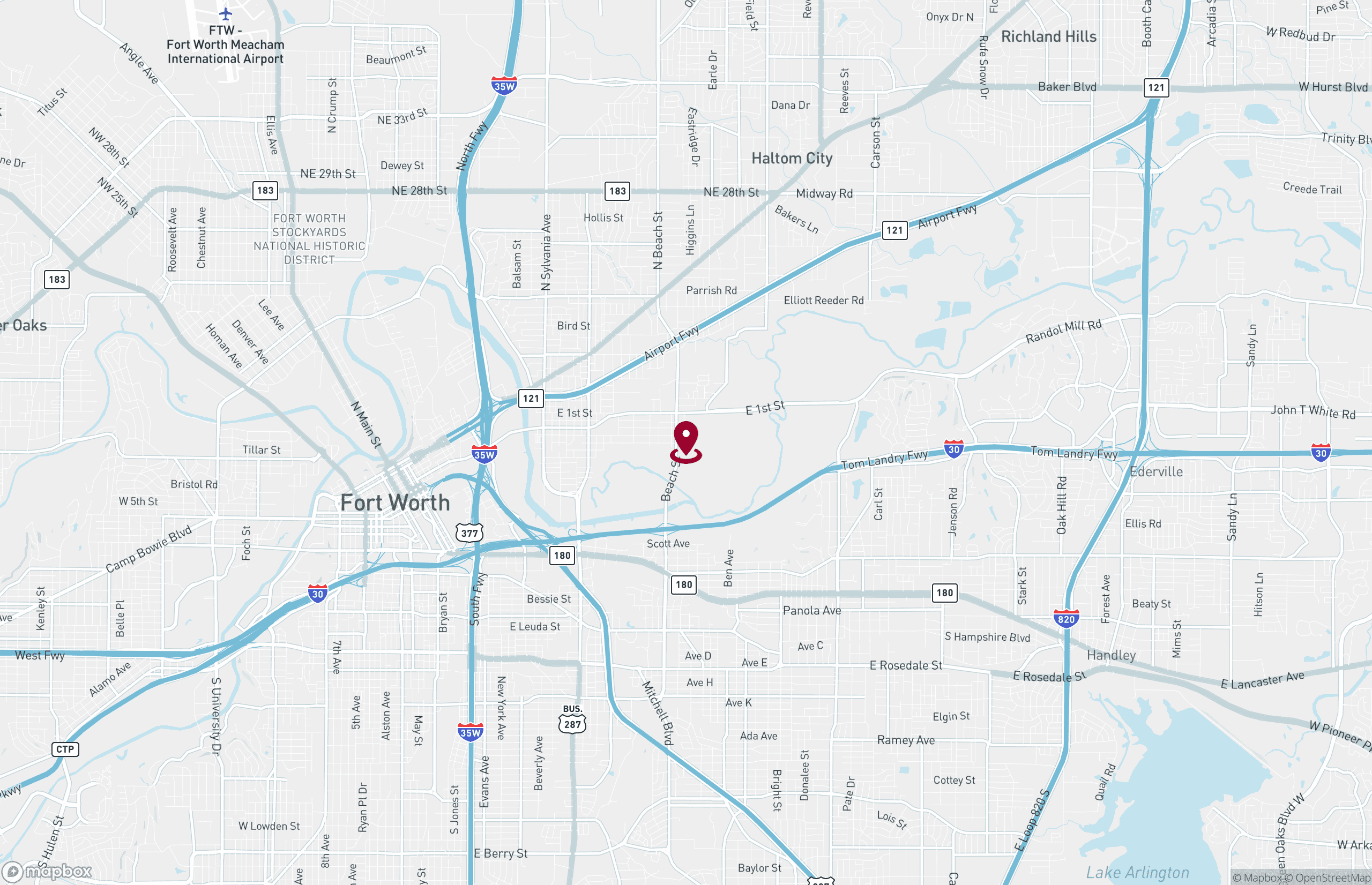 Map Industrial Property for Lease - 521 Beach St, Fort Worth, Texas, 76103 (2)