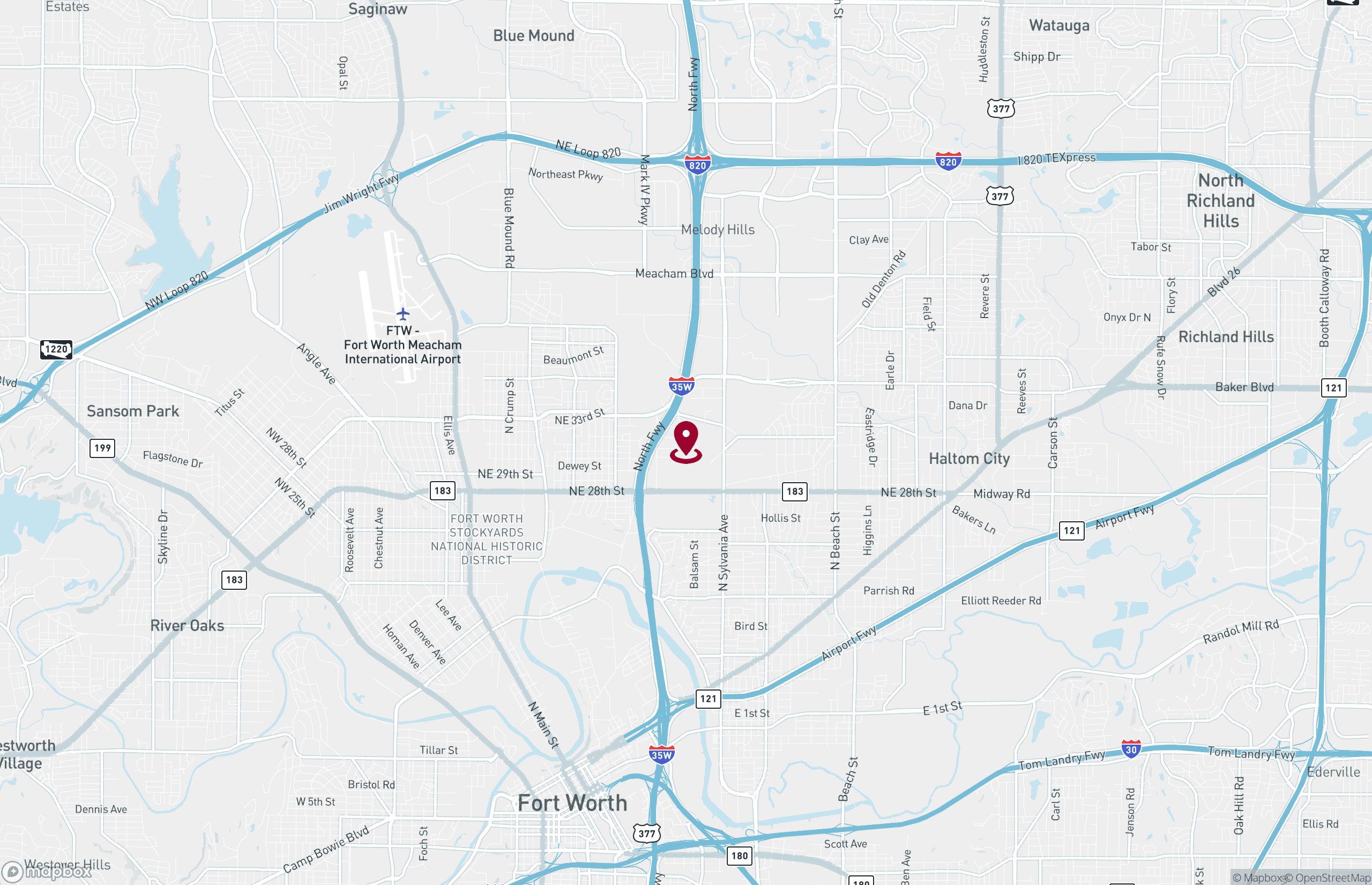Map Industrial Property for Lease - 2570 Berner St, Fort Worth, Texas, 76111 (2)