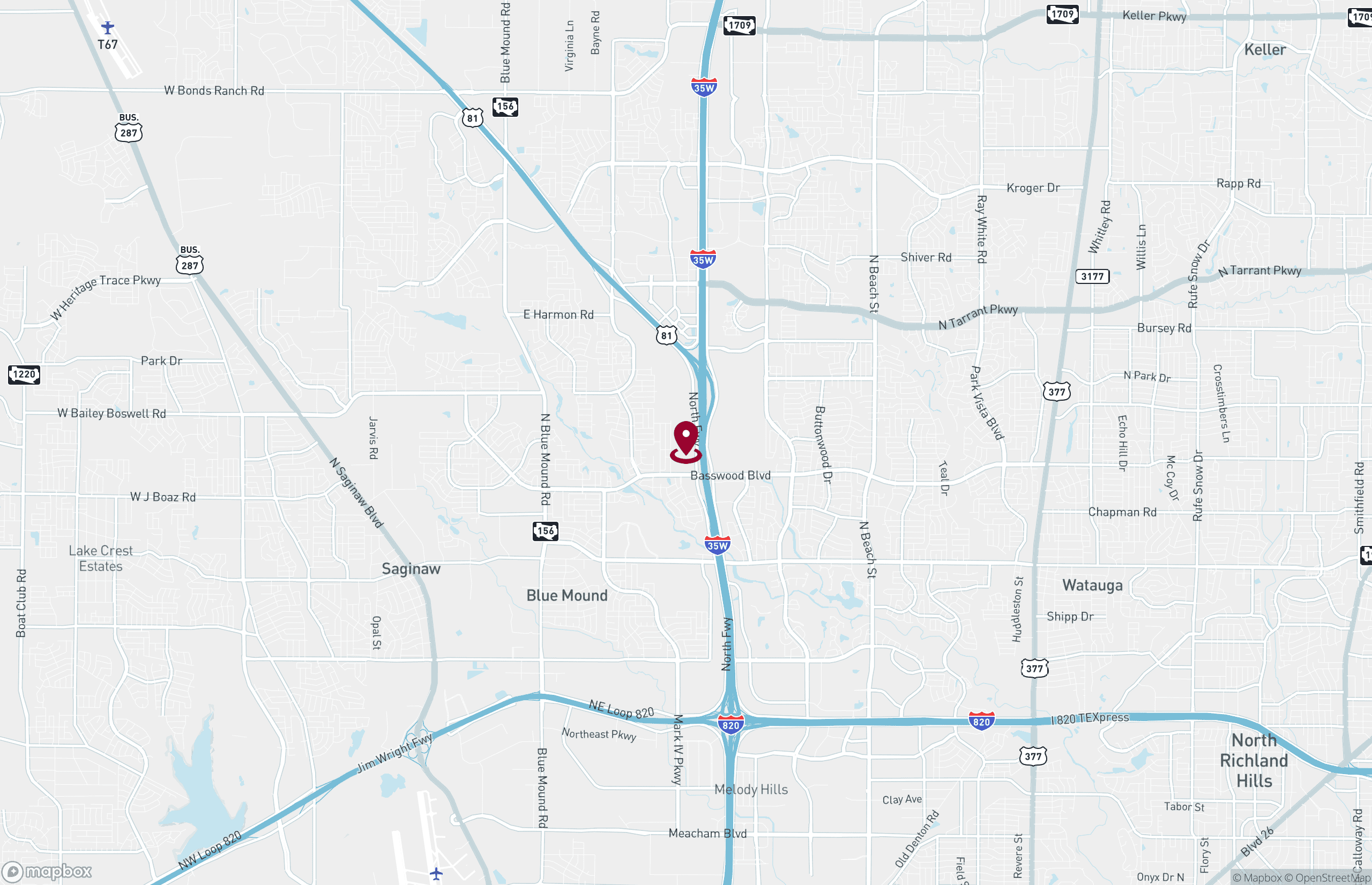 Map Industrial Property for Lease - Basswood Blvd - Building 7, Fort Worth, Texas, 76137 (2)