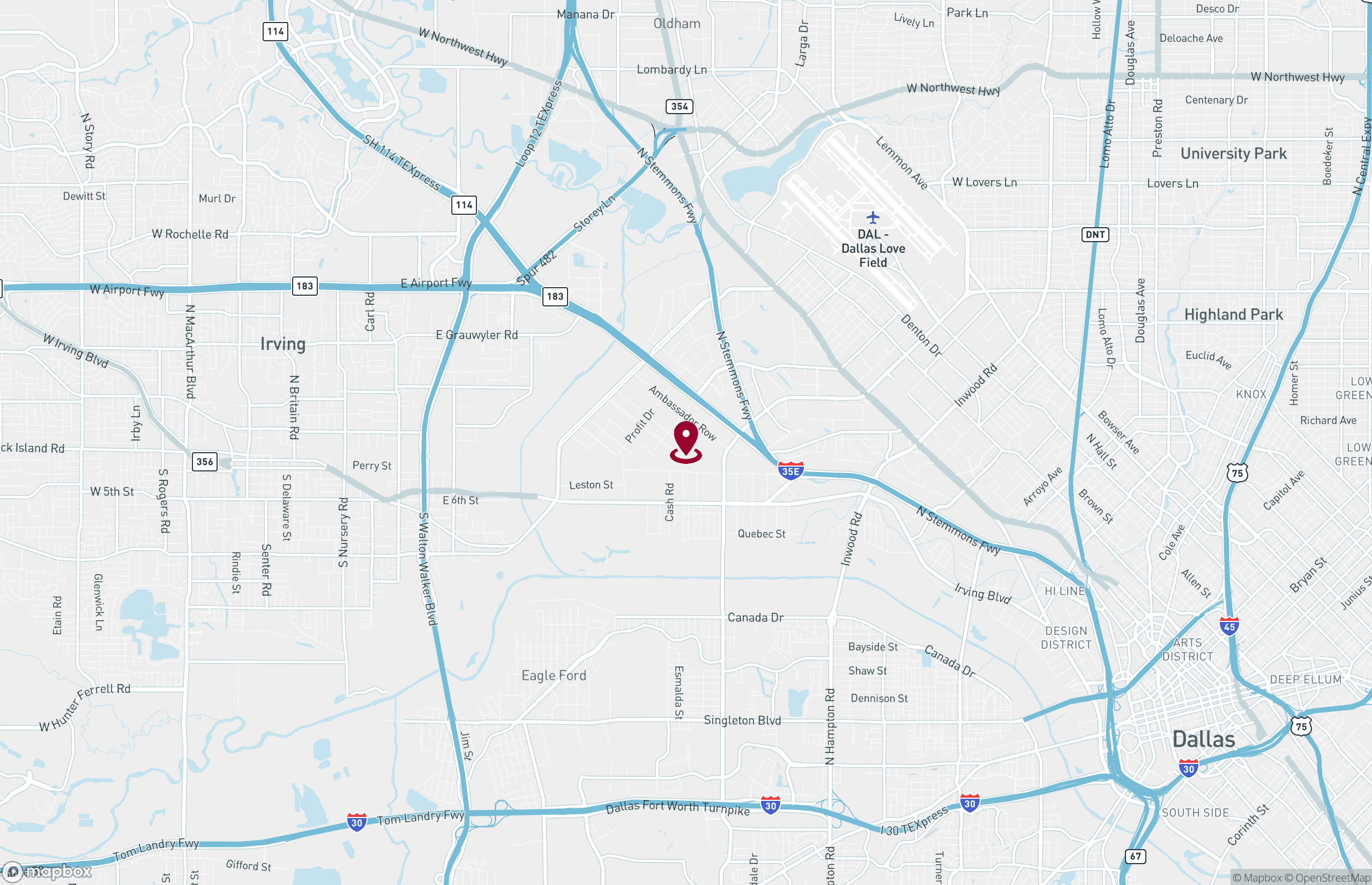 Map Industrial Property for Lease - 8000 Sovereign Row, Dallas, Texas, 75247 (2)